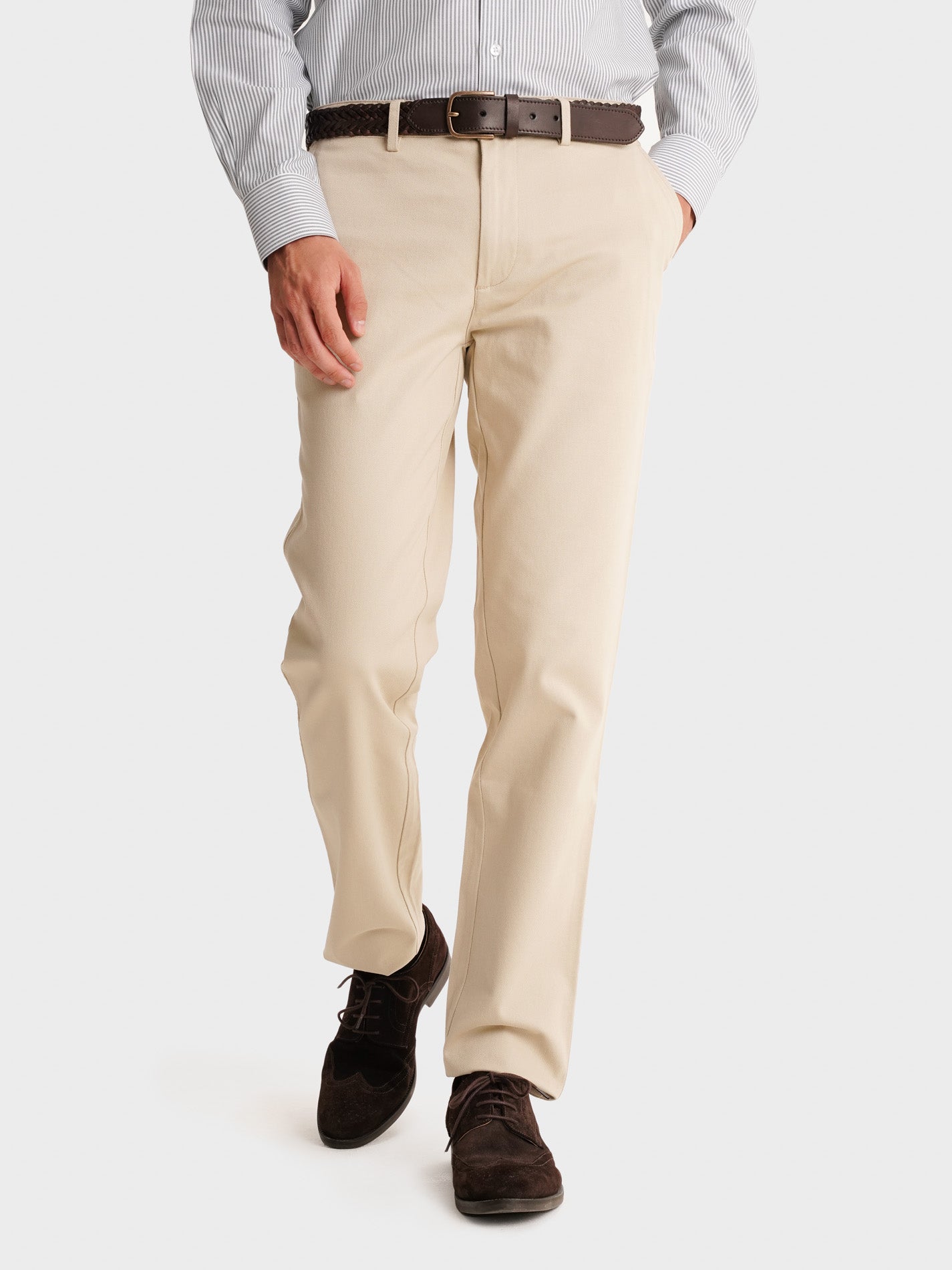 PANTALÓN ESTRUCTURA BEIGE REGULAR FIT MR. AZUL