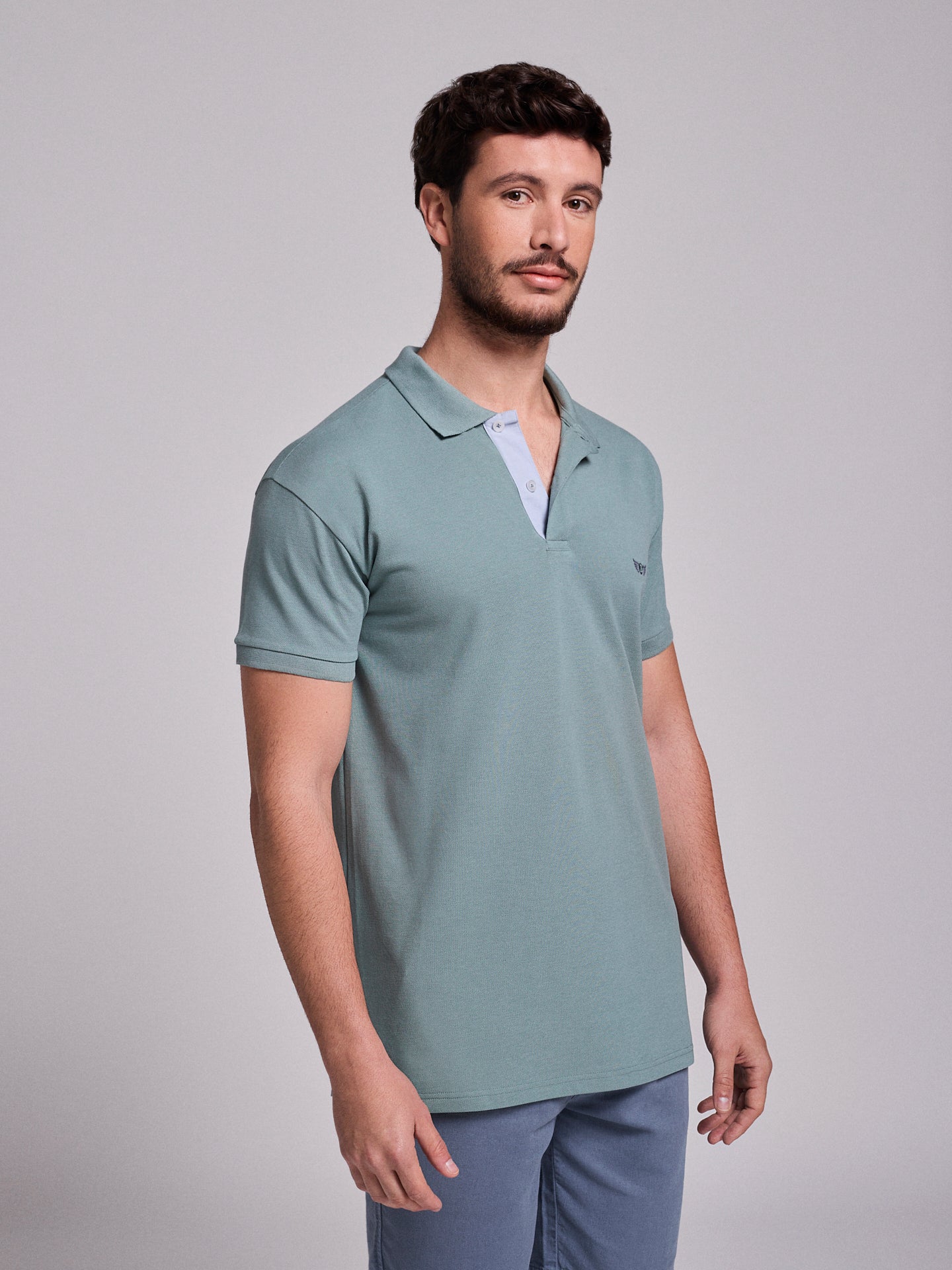GREEN POLO SHORT SLEEVE REGULAR FIT MR. BLUE