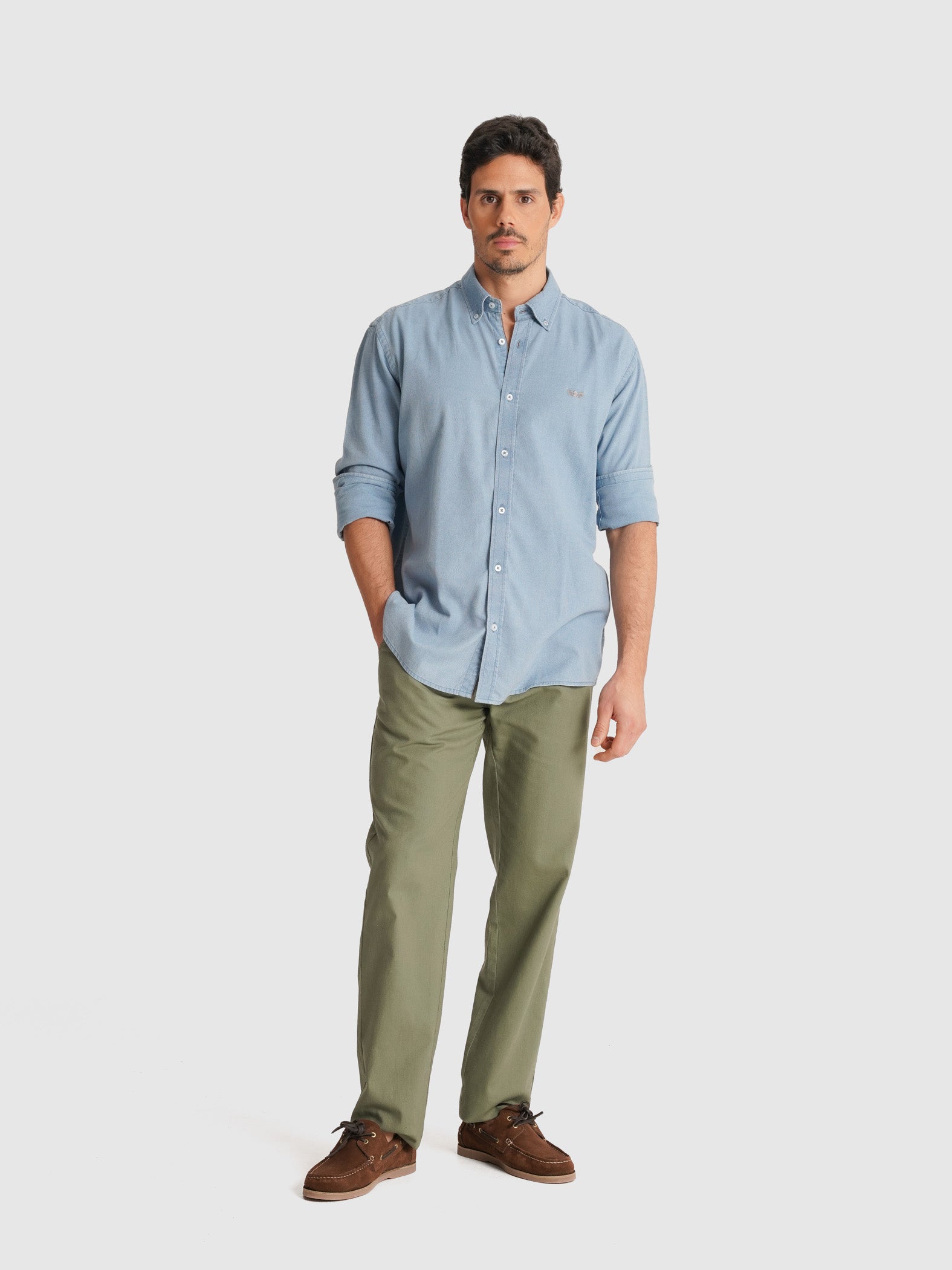 CAMISA MR AZUL MANGA LARGA REGULAR FIT. AZUL