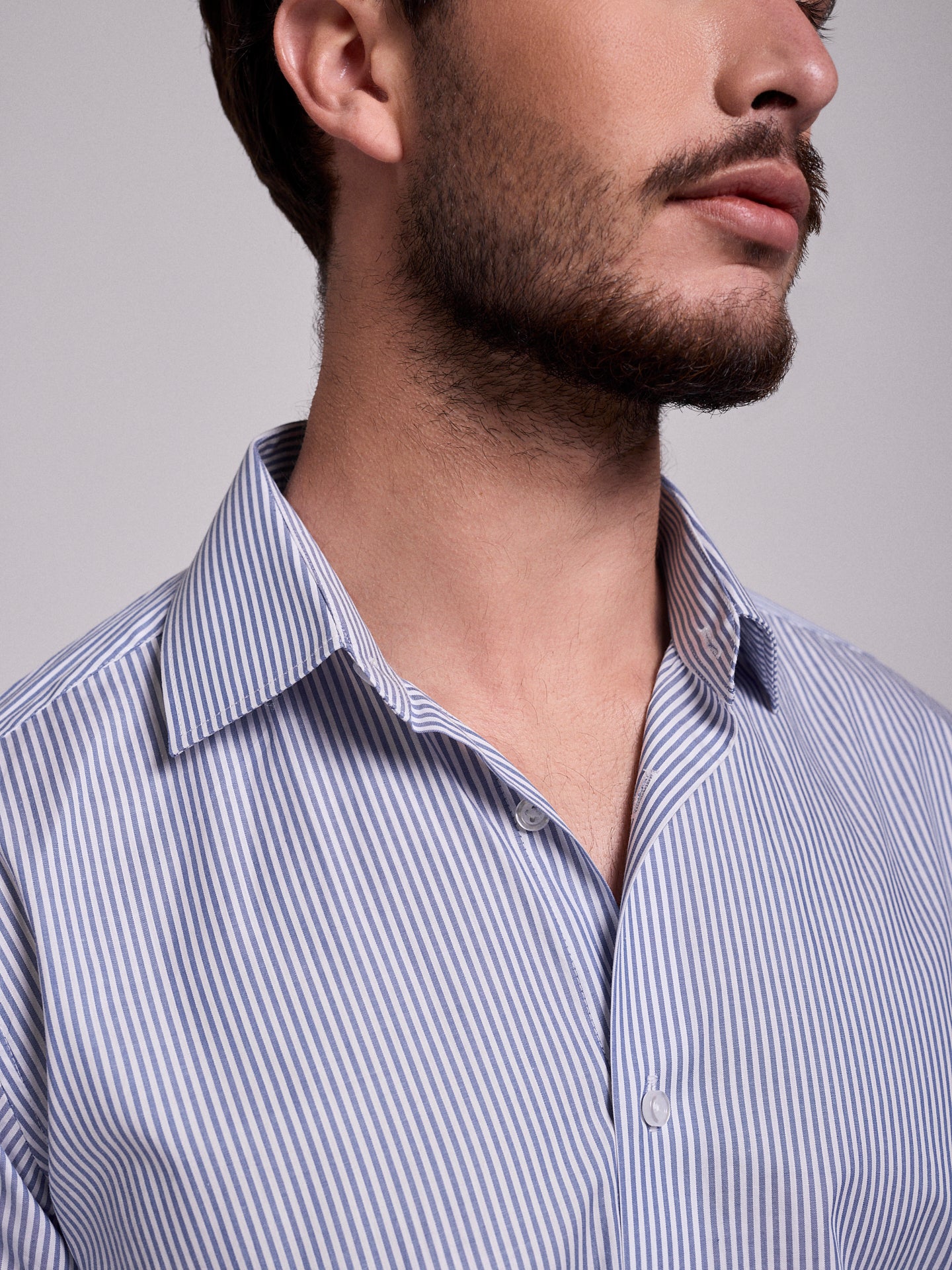 CAMISA DE ALGODÓN AZUL MANGA LARGA CLASSIC FIT MR. AZUL