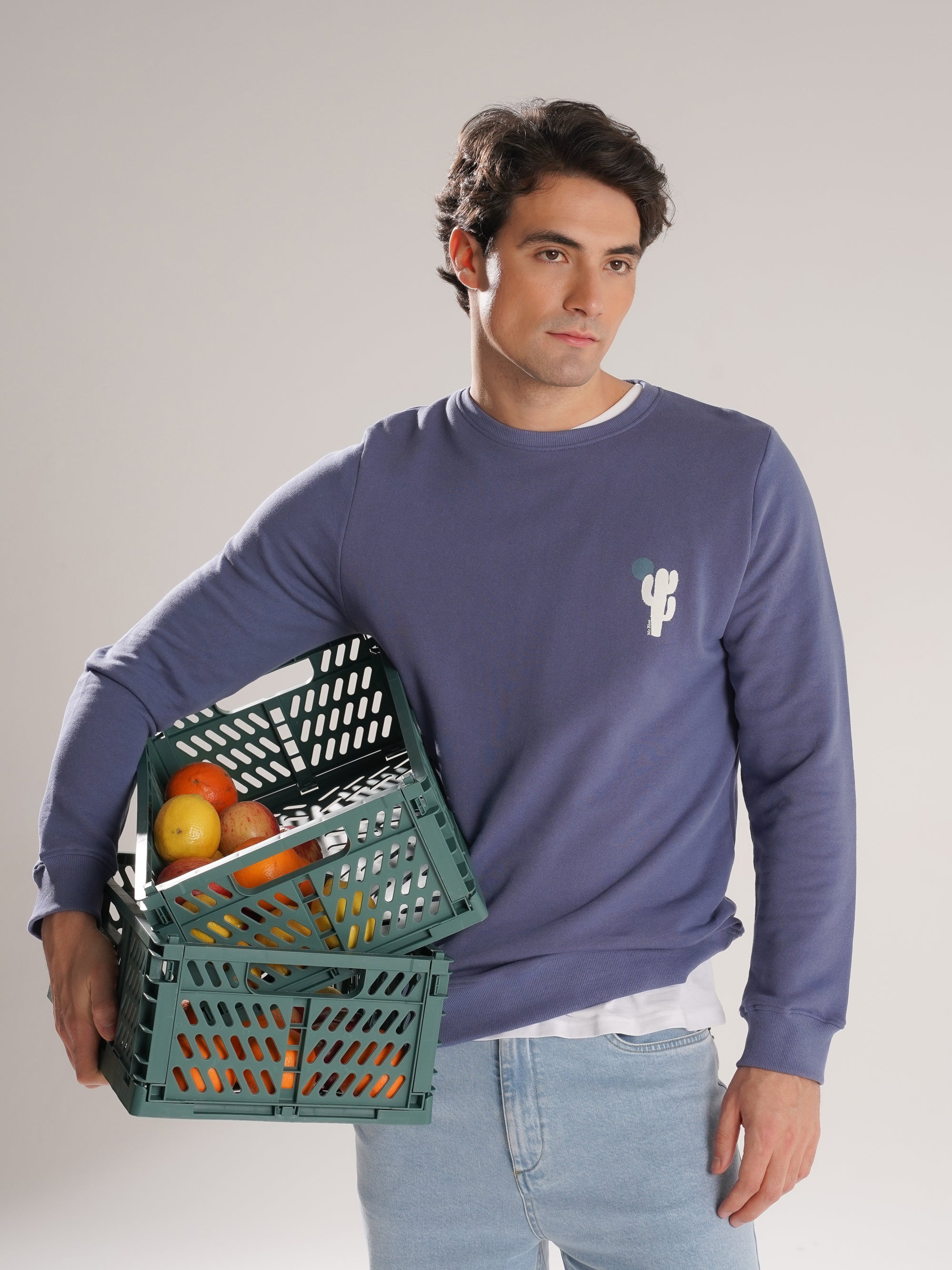 REGULAR FIT BLUE HOODIE MR. BLUE