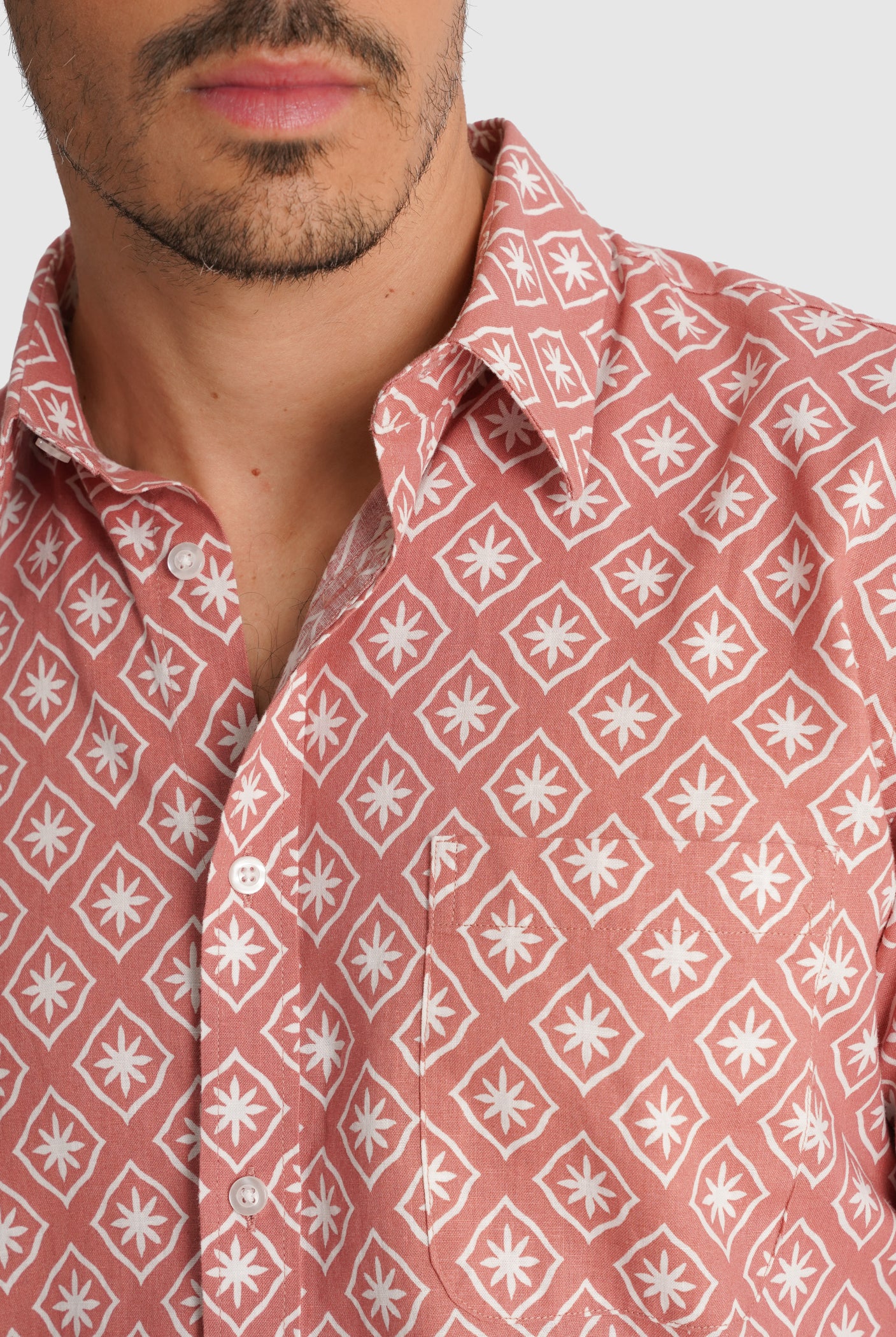 CAMISA LARANJA MANGA CURTA REGULAR FIT MR. BLUE