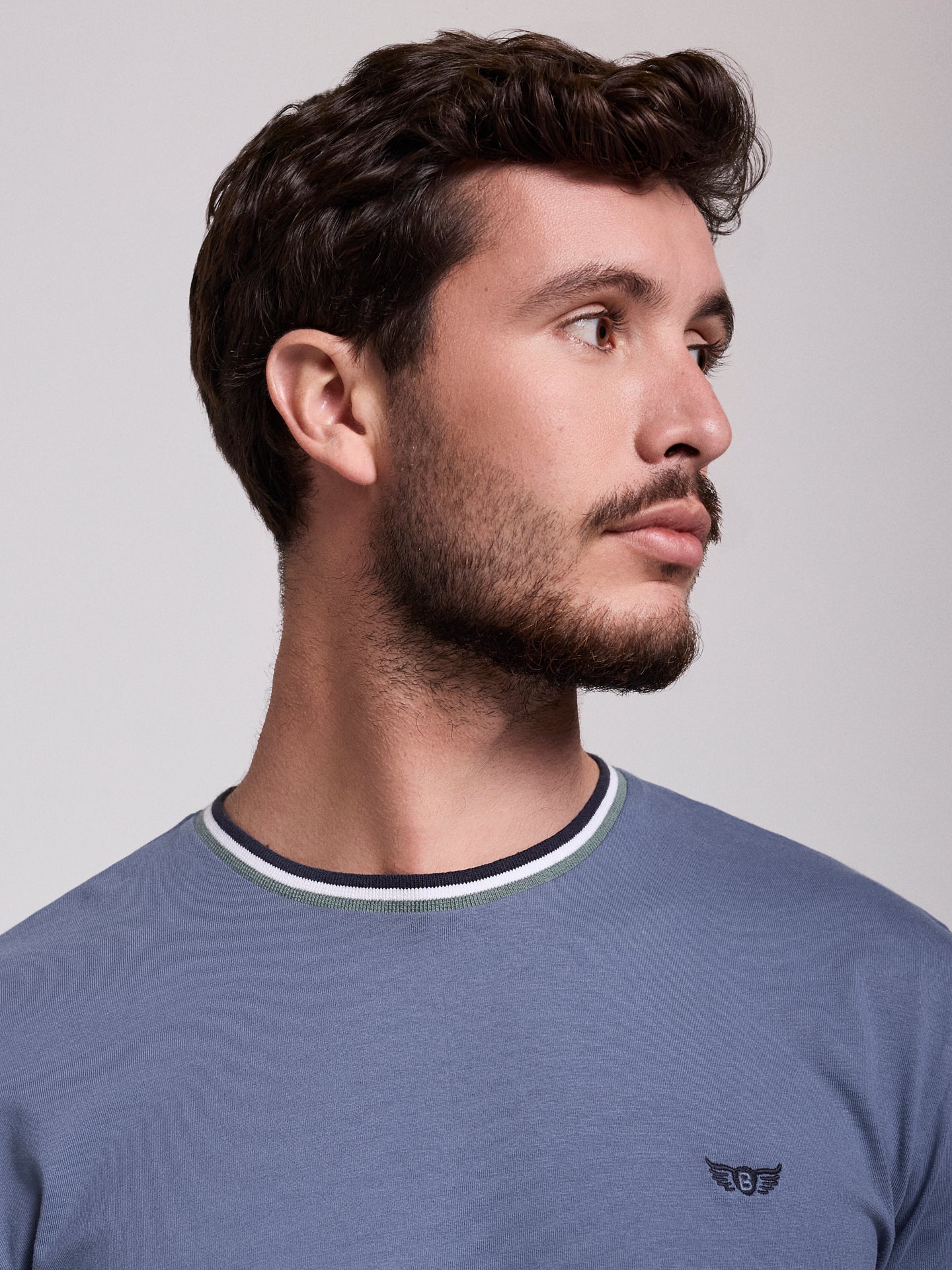 CAMISETA ALGODÓN AZUL MANGA CORTA REGULAR FIT MR. AZUL