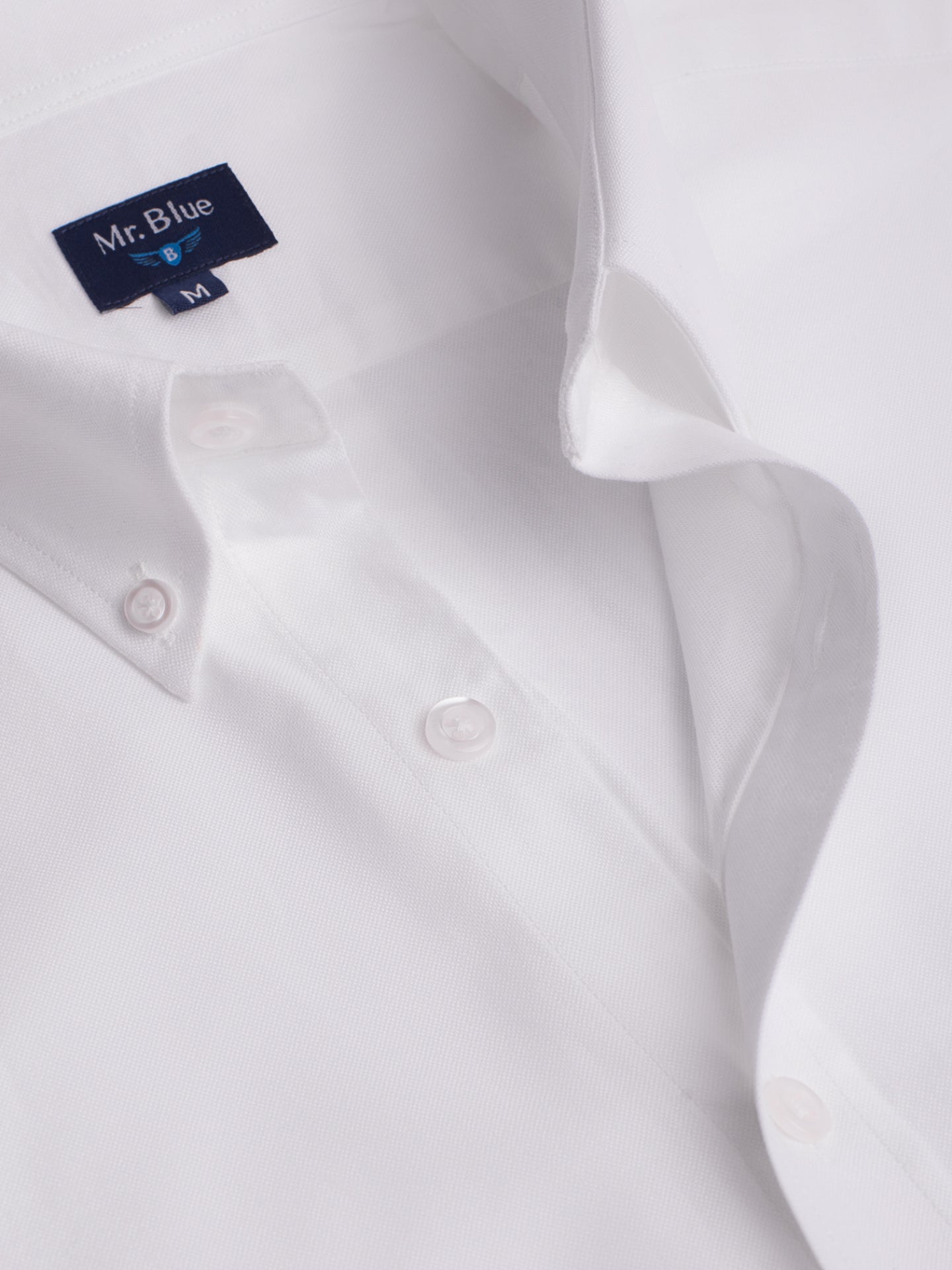 WHITE REGULAR FIT MR SHIRT. BLUE