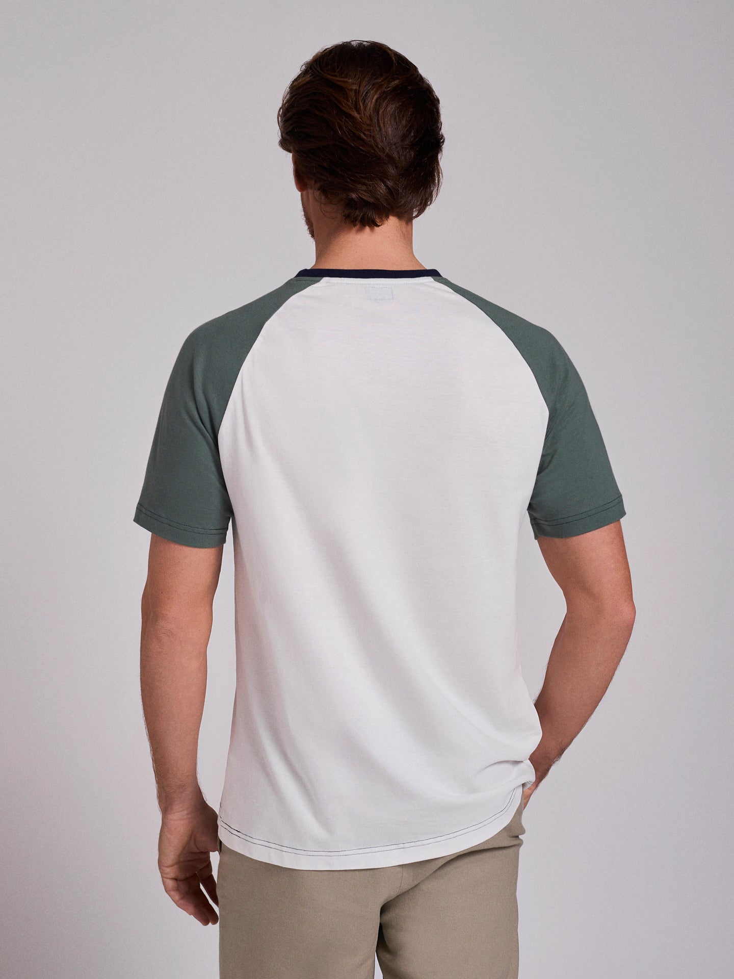 WHITE COTTON T-SHIRT SHORT SLEEVES REGULAR FIT MR. BLUE