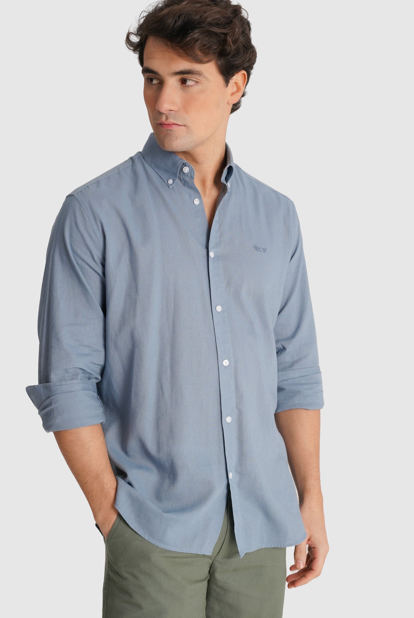 CAMISA AZUL MANGA COMPRIDA REGULAR FIT MR. BLUE