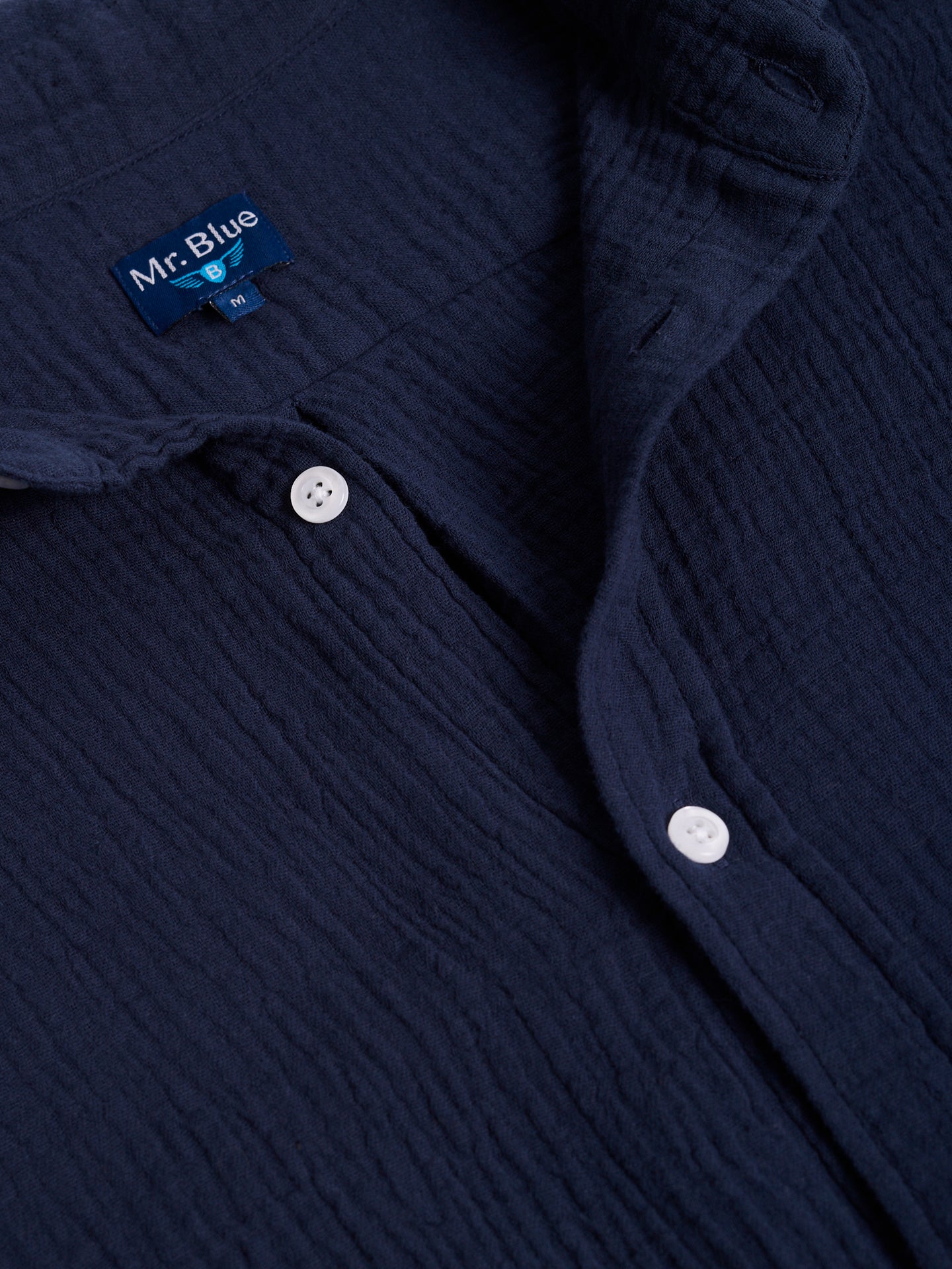 SEERSUCKER BLUE SHORT SLEEVE REGULAR FIT MR. BLUE
