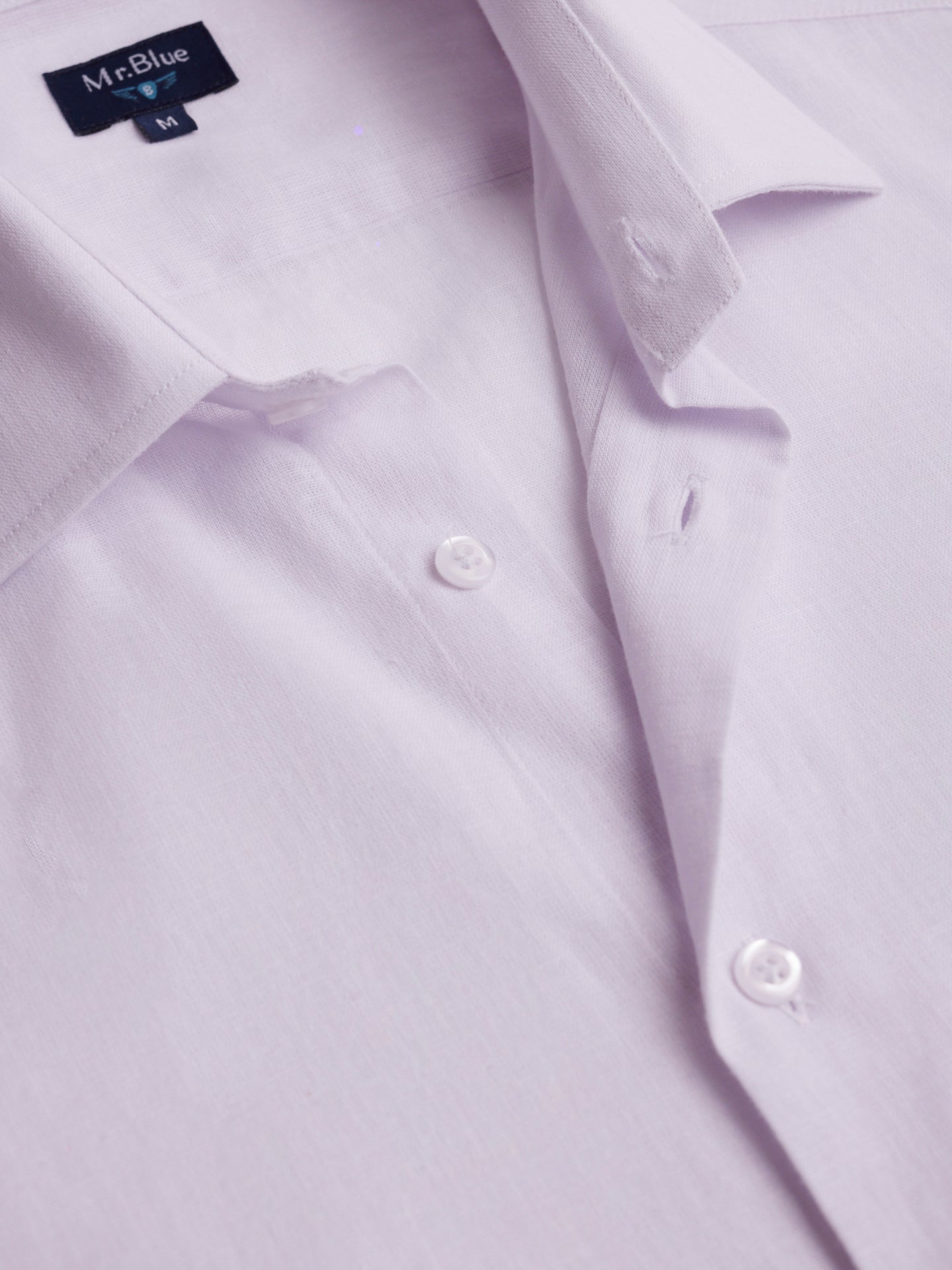 Camisa de lino blanca slim fit Mr. Blue