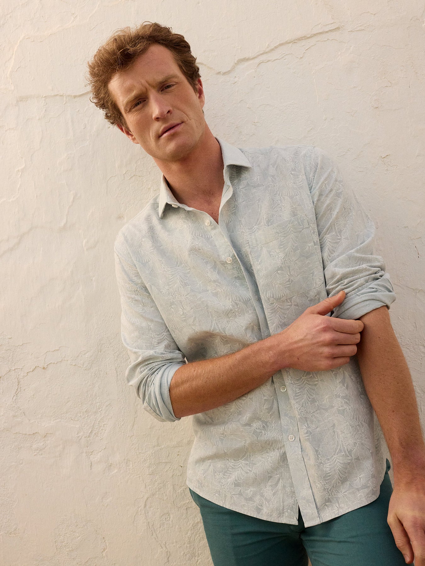 Camisa Regular Fit Lino Azul Mr. Blue