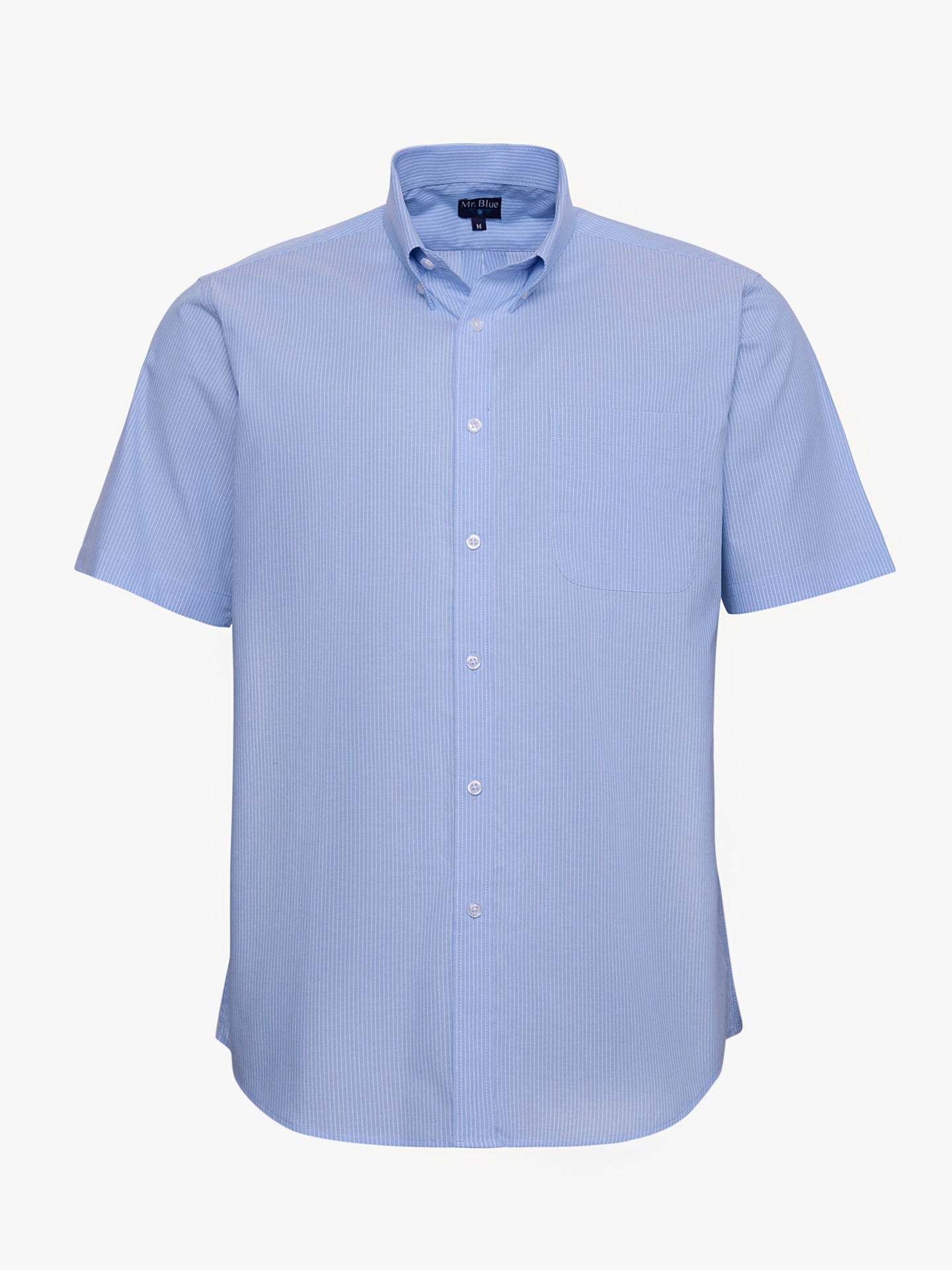 CAMISA ALGODÓN AZUL MANGA CORTA REGULAR FIT MR. AZUL