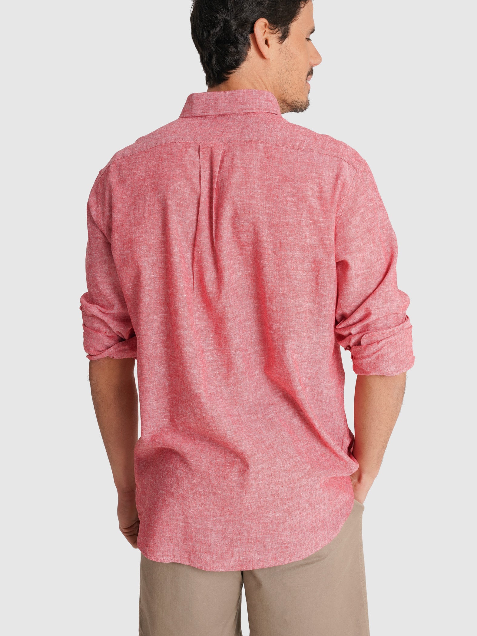 CAMISA MR ROJA MANGA LARGA REGULAR FIT. AZUL