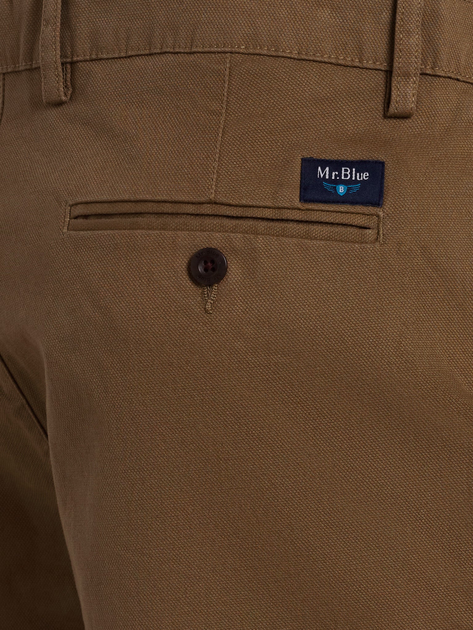PANTALÓN ALGODÓN MARRÓN REGULAR FIT MR. AZUL