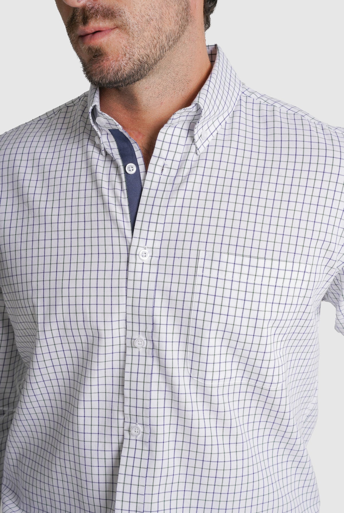 CAMISA TWILL REGULAR FIT BRANCA AO QUADRADO MR. BLUE
