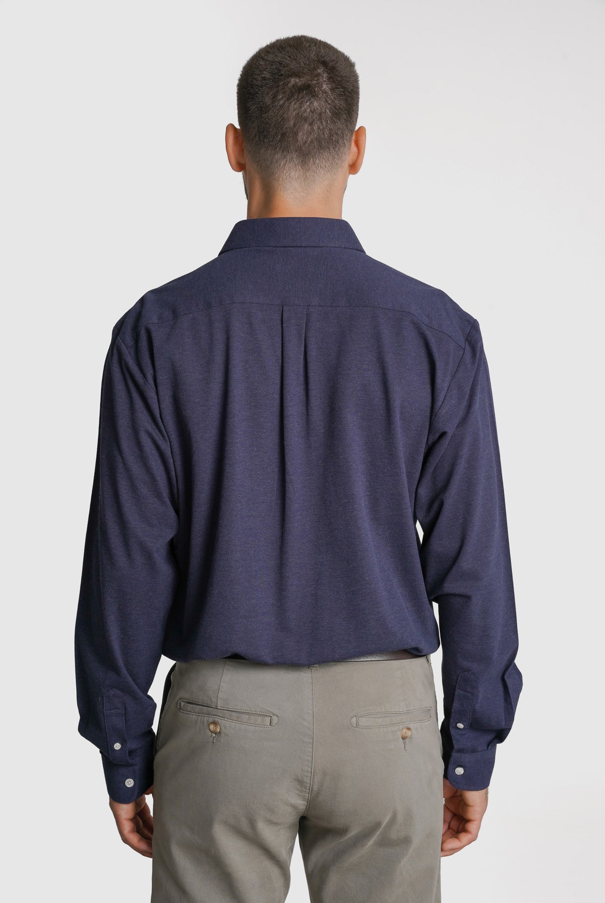 CAMISA PIQUET TAILORED FIT AZUL LISA MARK BELLUCCI