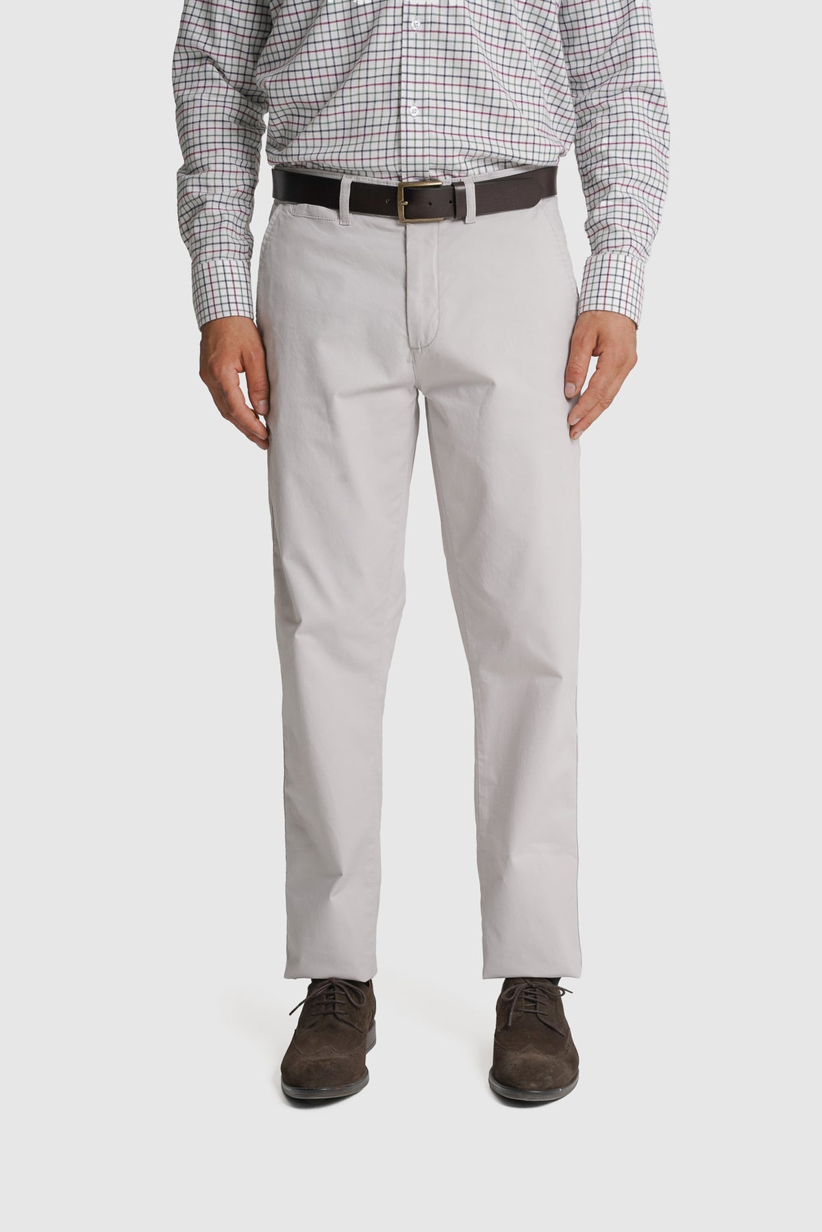 CALÇAS ALGODÃO SLIM FIT BEGES LISAS MR. BLUE