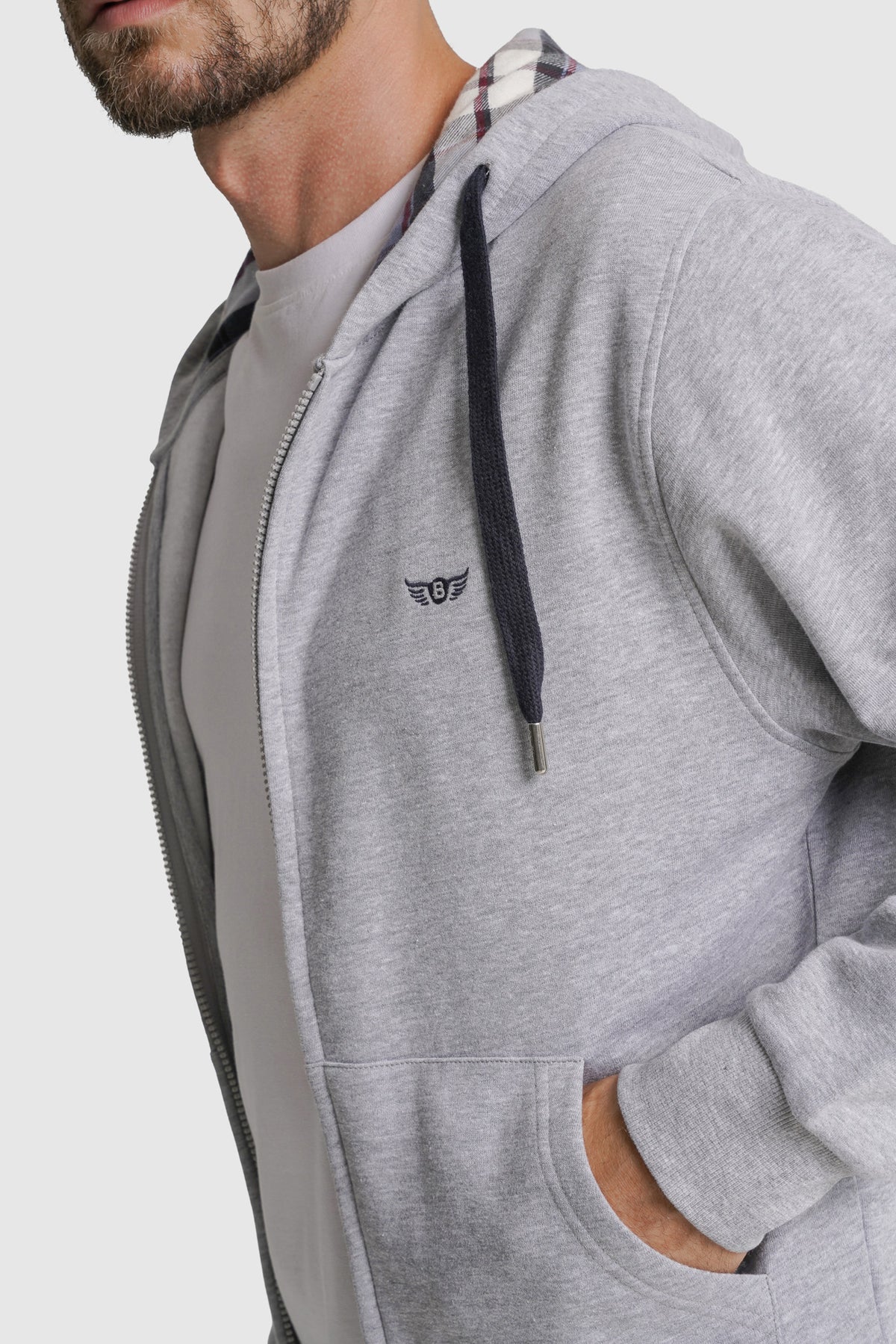 HOODIE ALGODÃO CINZENTO LISO MR. BLUE