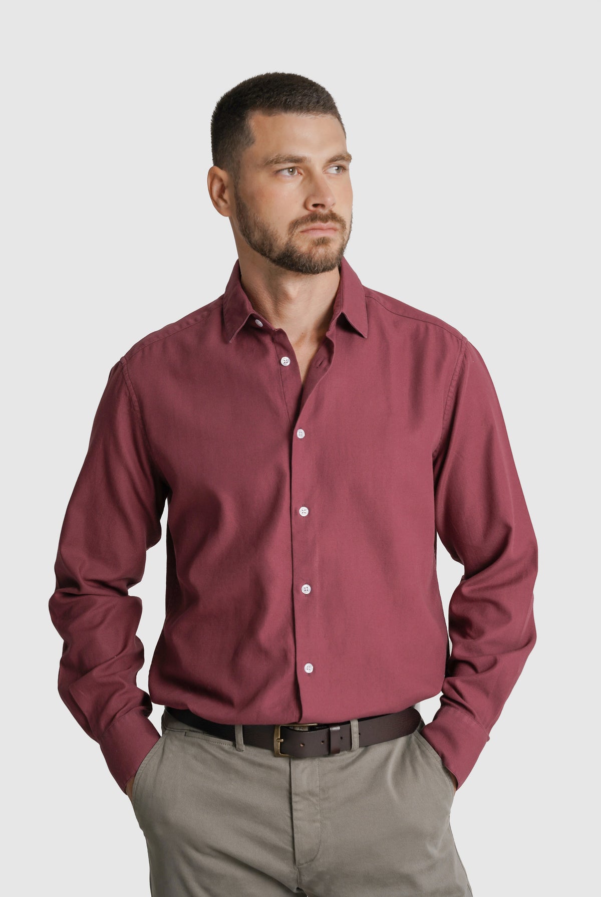 CAMISA PIQUET REGULAR FIT BORDEAUX LISA MARK BELLUCCI