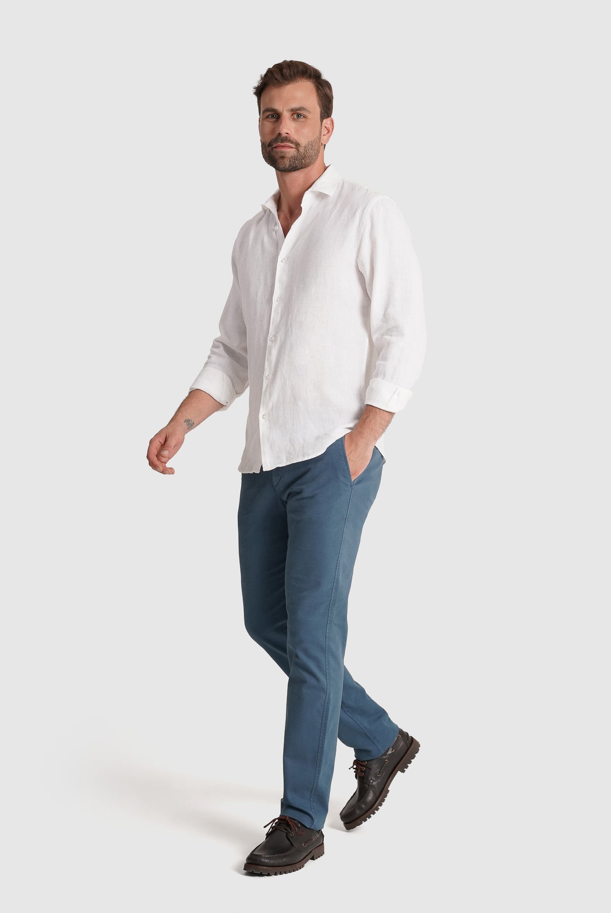CAMISA LINHO TAILORED FIT BRANCA LISA MARK BELLUCCI