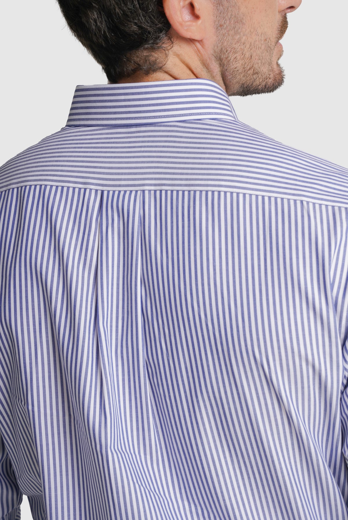 CAMISA FIL-A-FIL REGULAR FIT AZUL ÀS RISCAS MR. BLUE