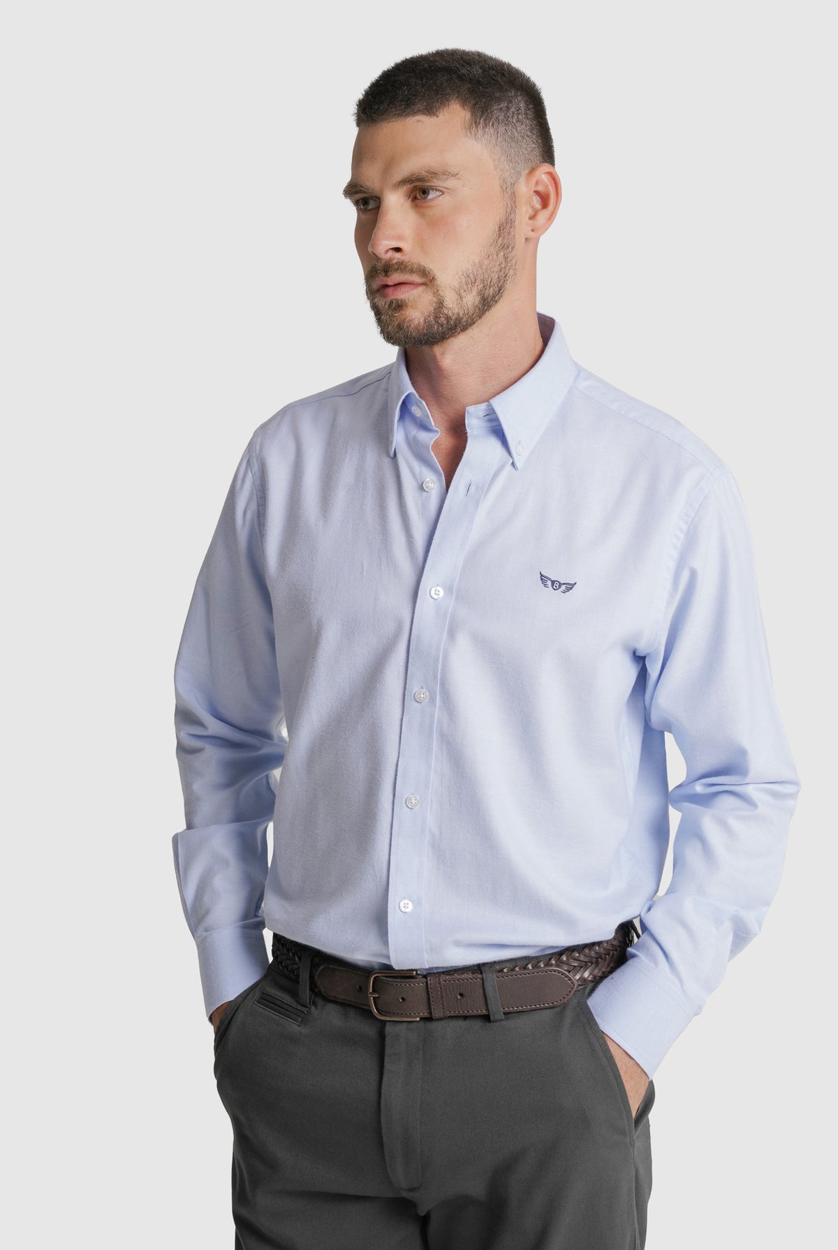 CAMISA FLANELA REGULAR FIT AZUL LISA MR. BLUE