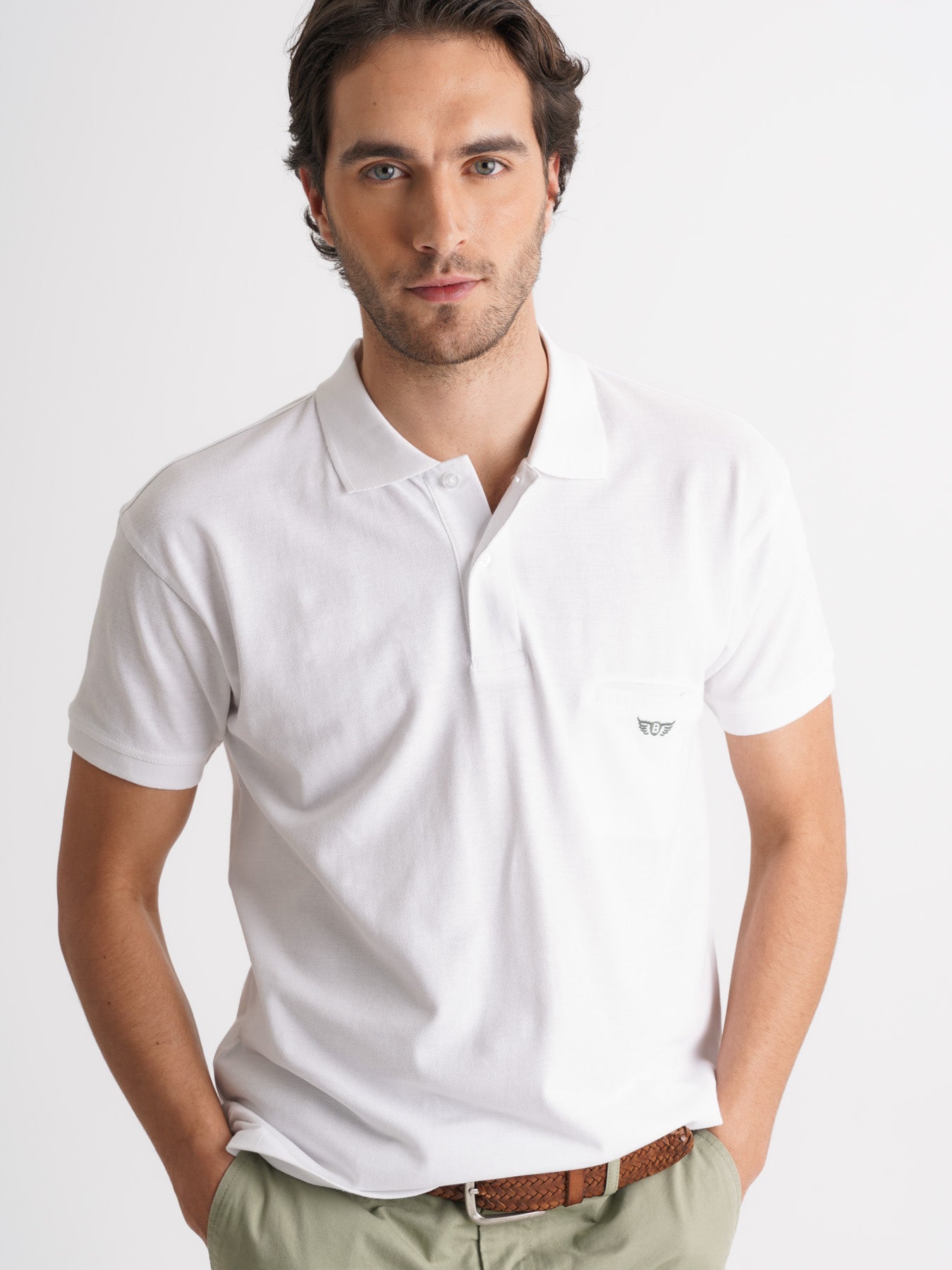 Mr. Blue Regular Fit White Piquet Polo