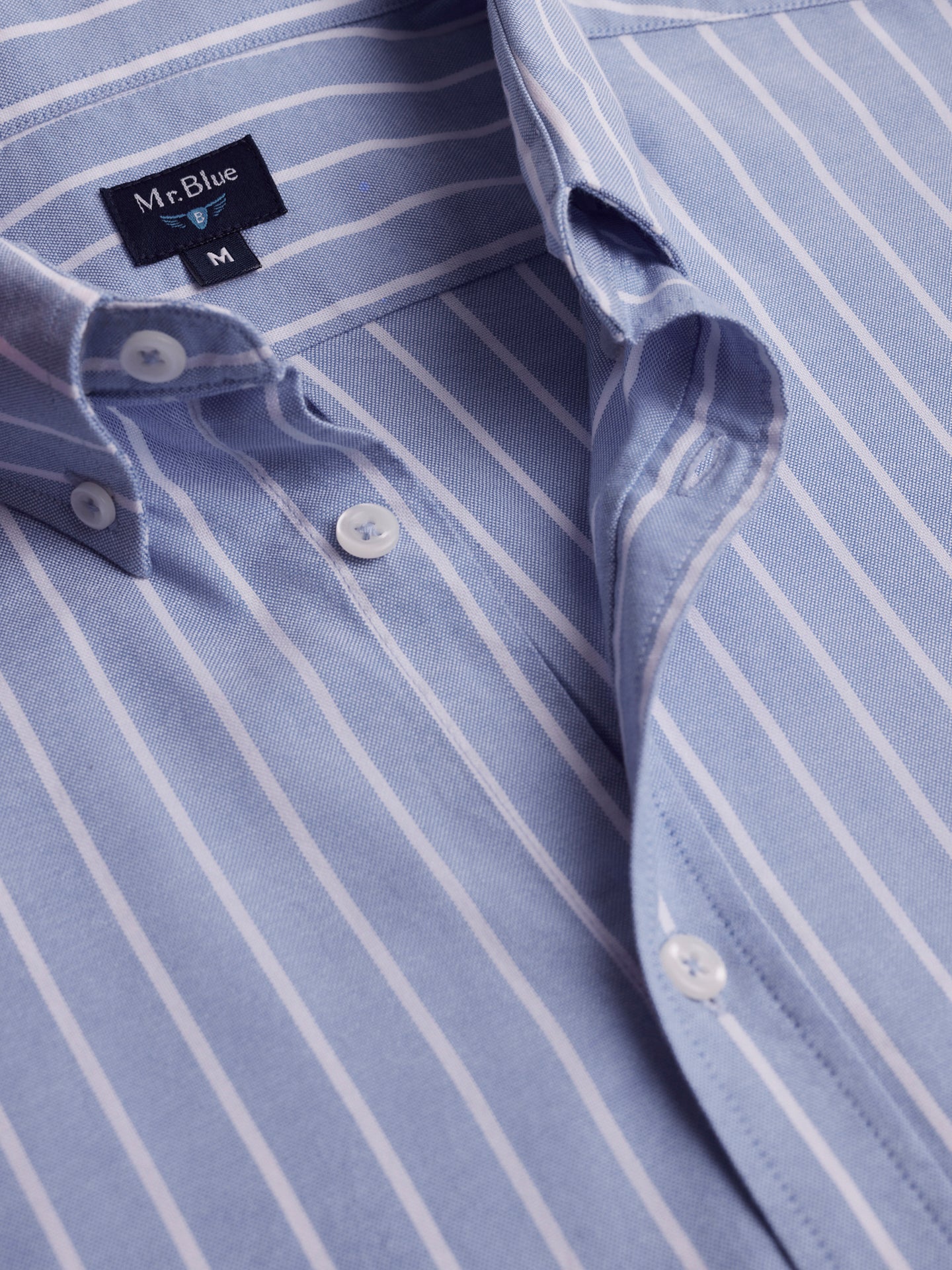 Camisa azul Oxford de corte estándar de Mr. Blue