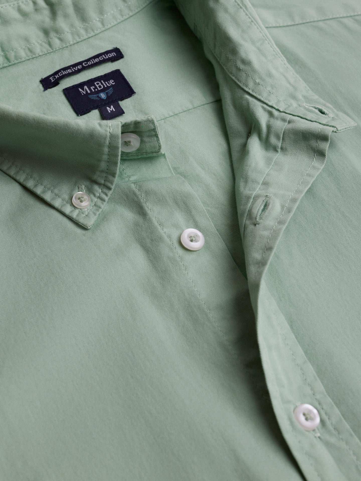 Regular Fit Green Poplin Shirt Mr. Blue