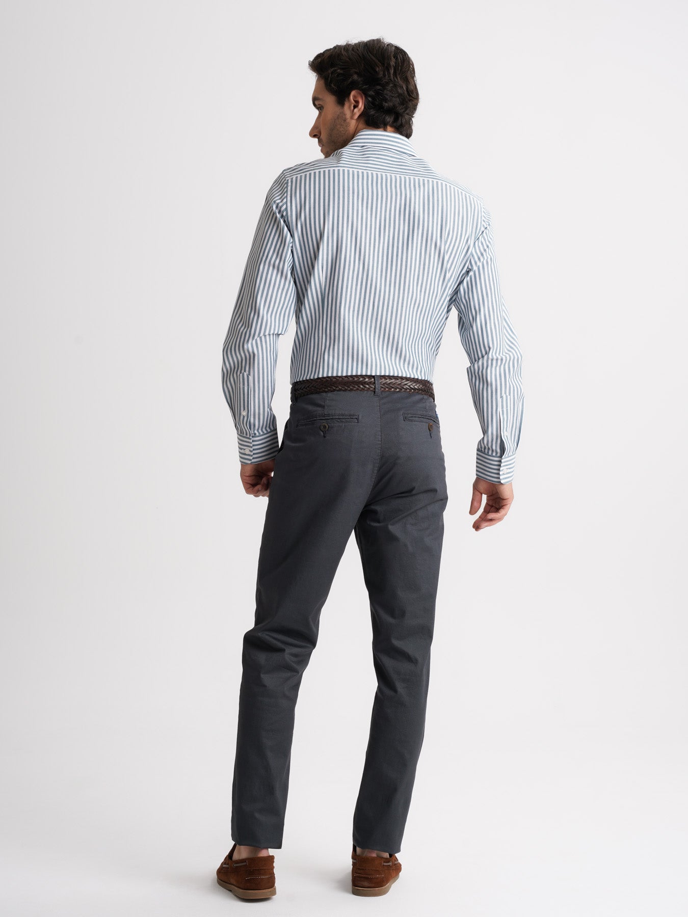 Camisa slim fit azul dobby Mr. Blue