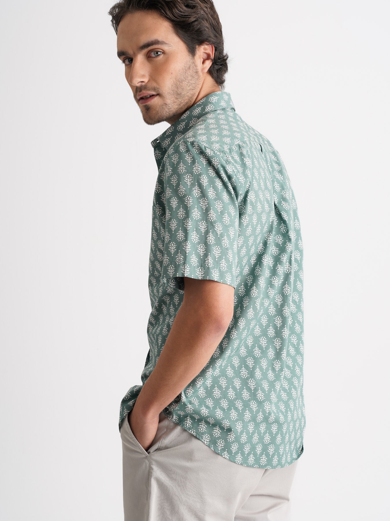 Camisa Regular Fit Popelina Verde Mr. Blue