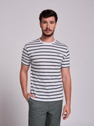 CAMISETA DE ALGODÓN BLANCA MANGA CORTA REGULAR FIT MR. AZUL