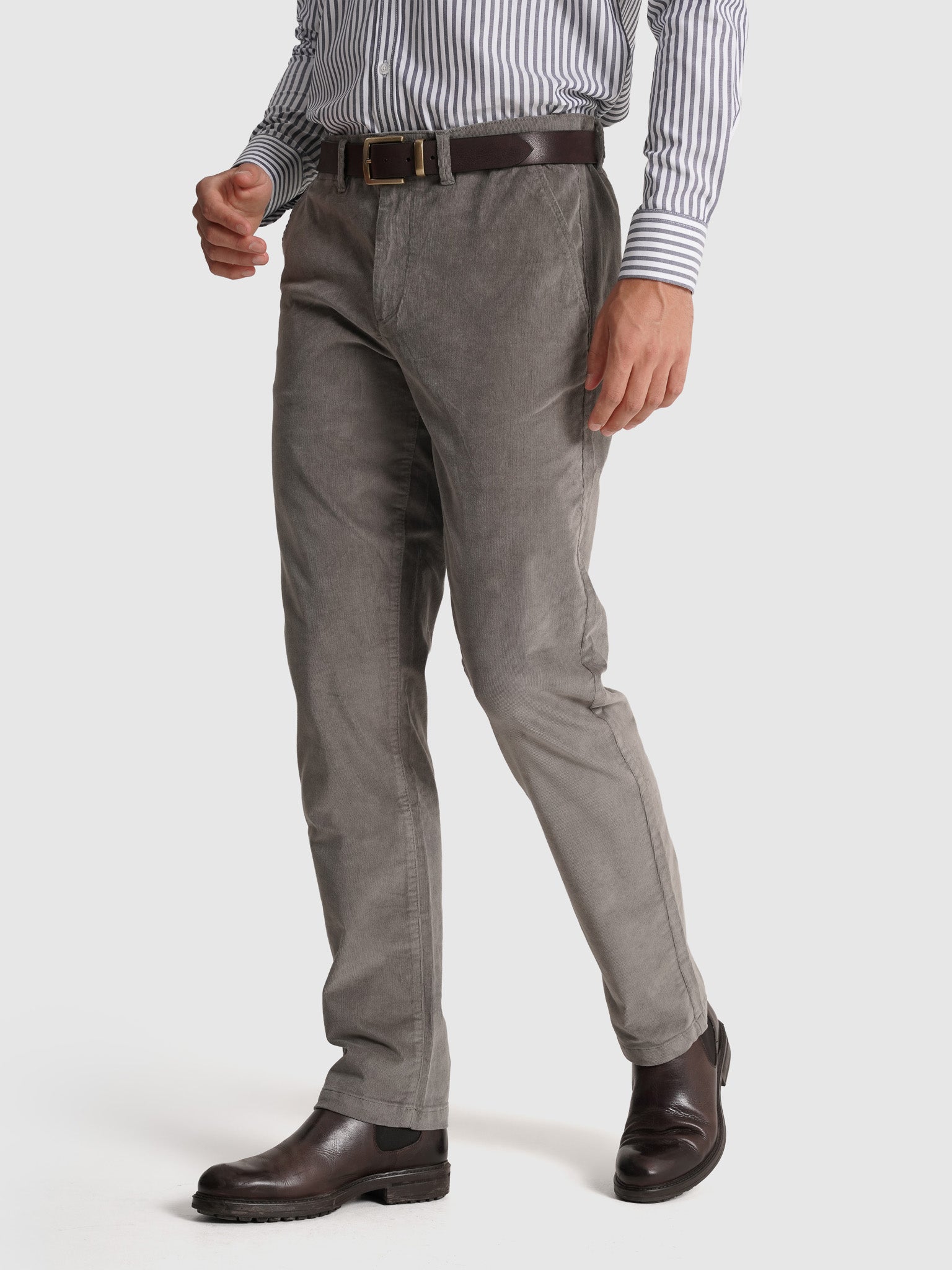GREEN COTTON TROUSERS CLASSIC FIT MR. BLUE