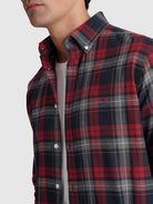 CAMISA FRANELA AZUL MANGA LARGA REGULAR FIT MR. AZUL
