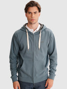 SUDADERA REGULAR FIT AZUL CON CAPUCHA MR. AZUL