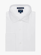 WHITE COTTON LONG SLEEVE SHIRT CLASSIC FIT MR. BLUE