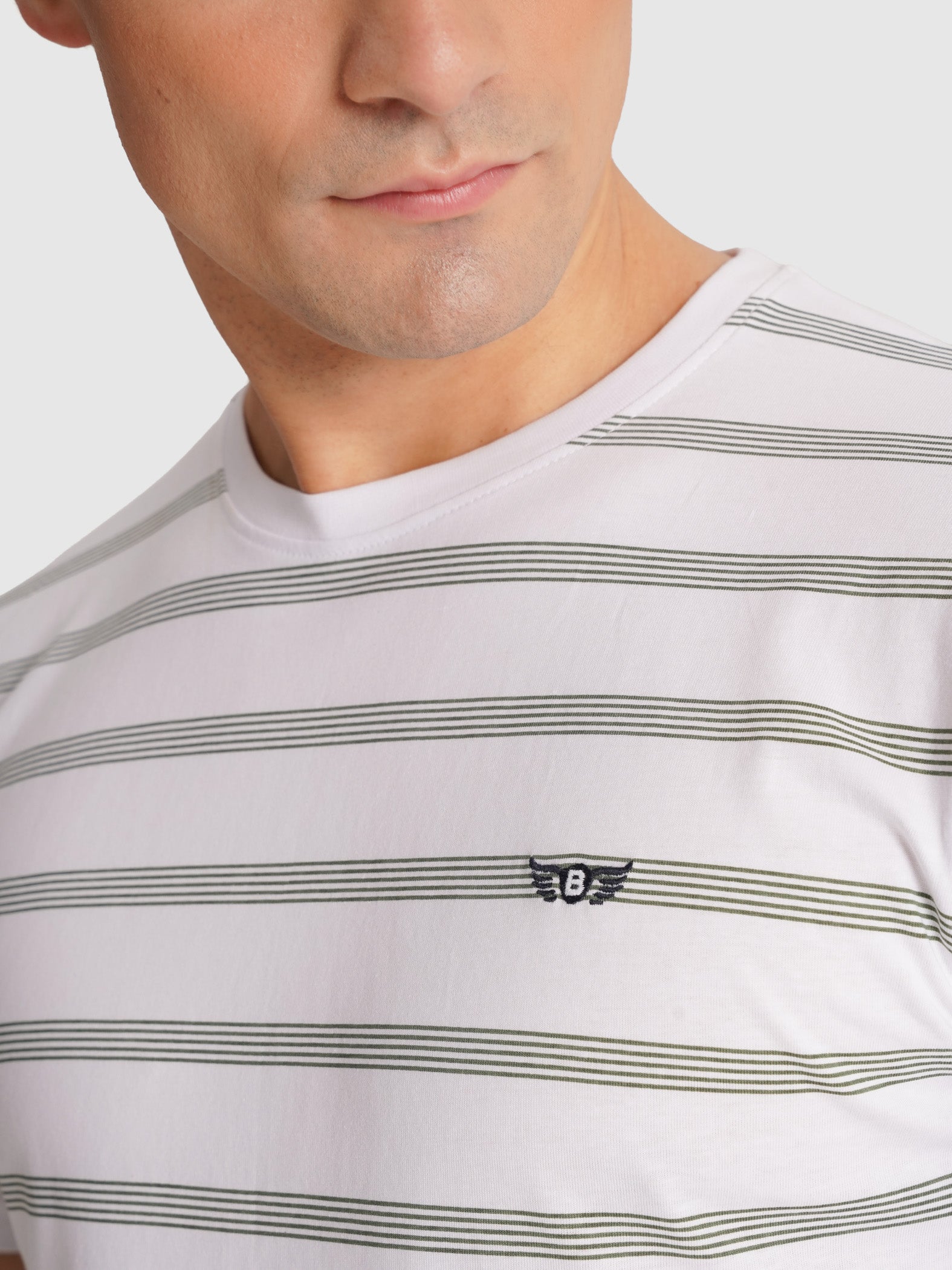 GREEN COTTON T-SHIRT SHORT SLEEVE REGULAR FIT MR. BLUE