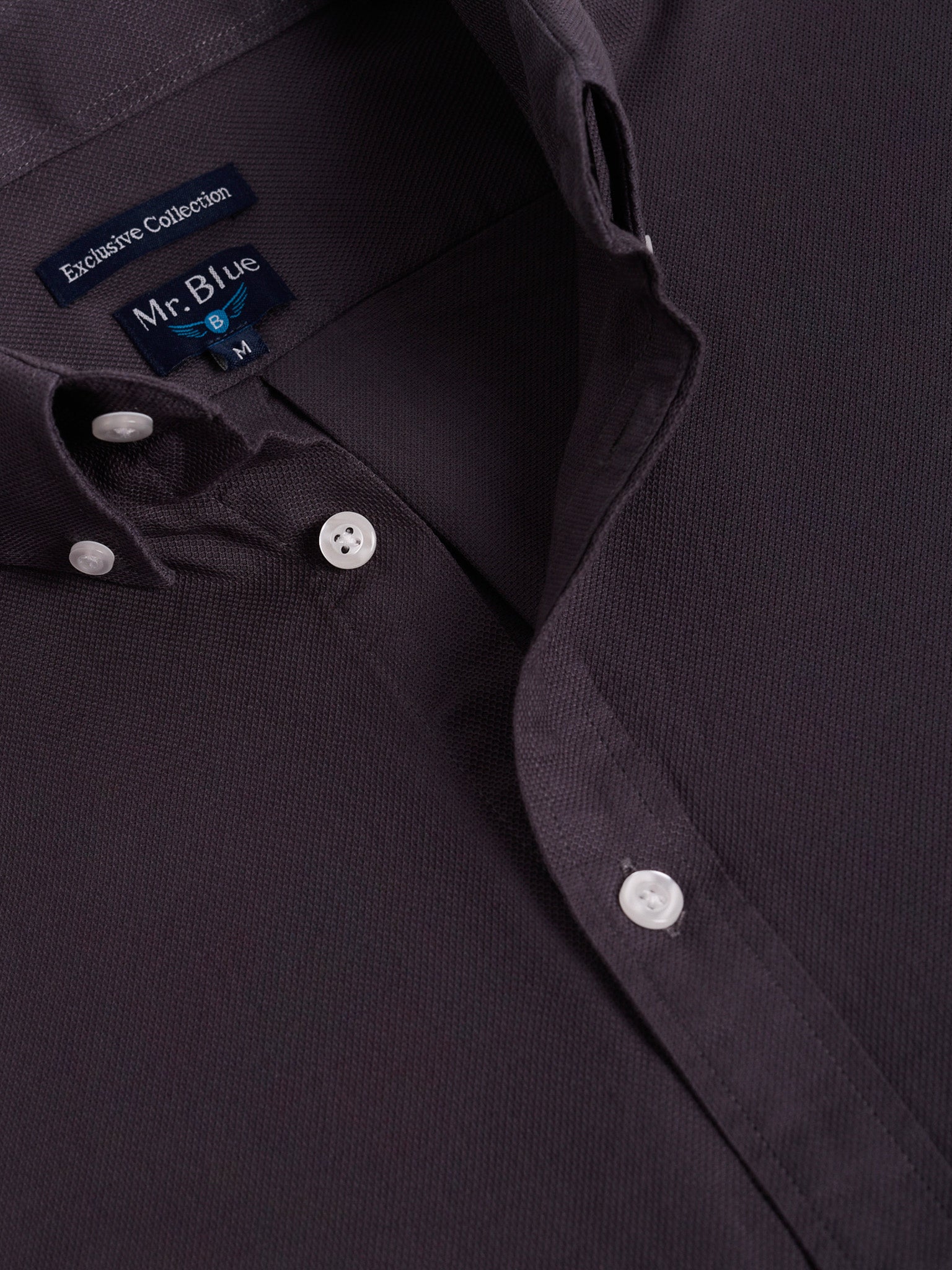 CAMISA ALGODÓN AZUL MANGA LARGA REGULAR FIT MR. AZUL