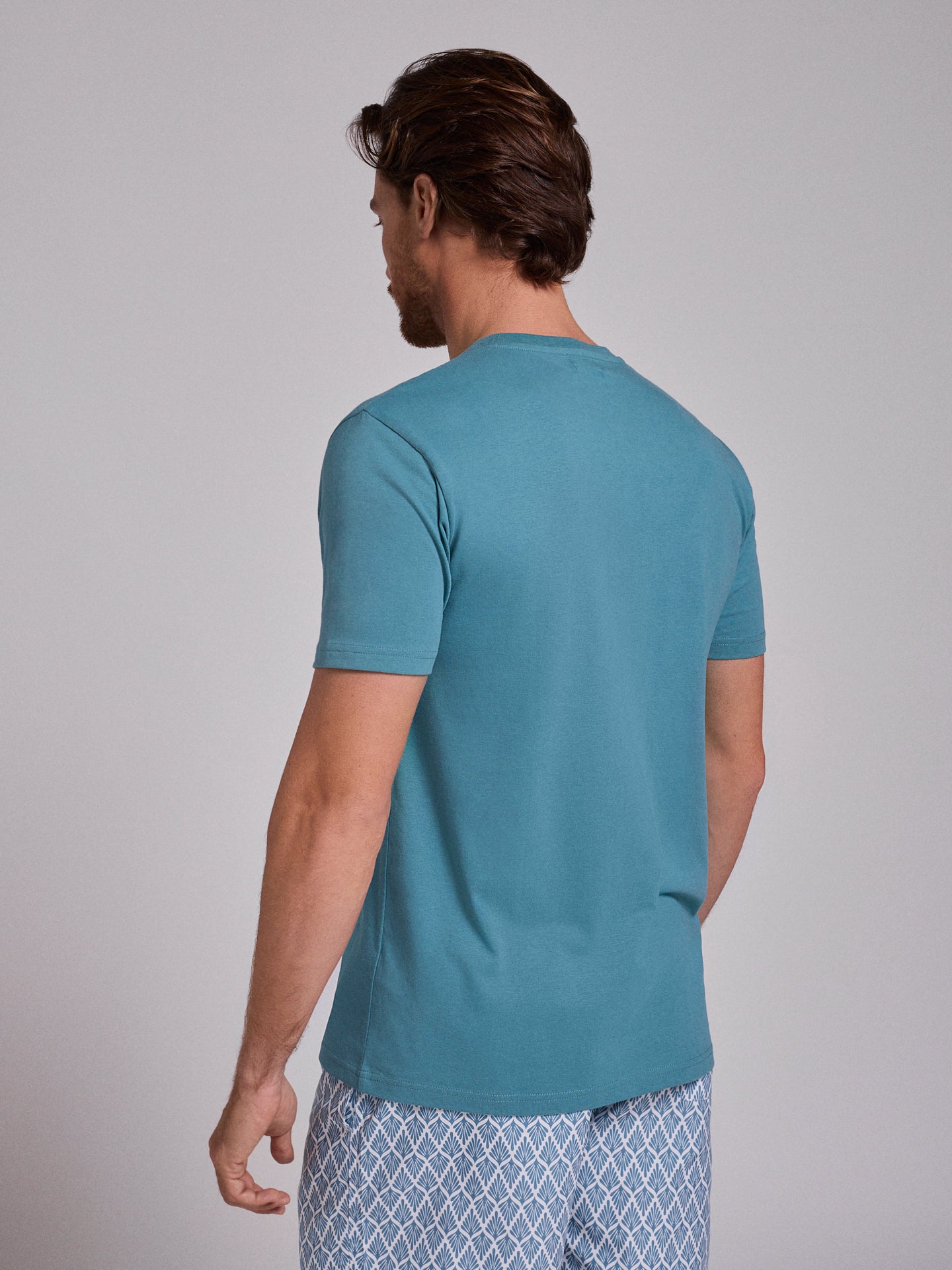 CAMISETA ALGODÓN VERDE MANGA CORTA REGULAR FIT MR. AZUL