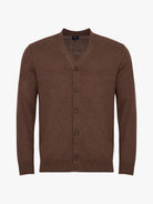 JERSEY DE CASHMERE MARRÓN CON CODERAS MR REGULAR FIT. AZUL