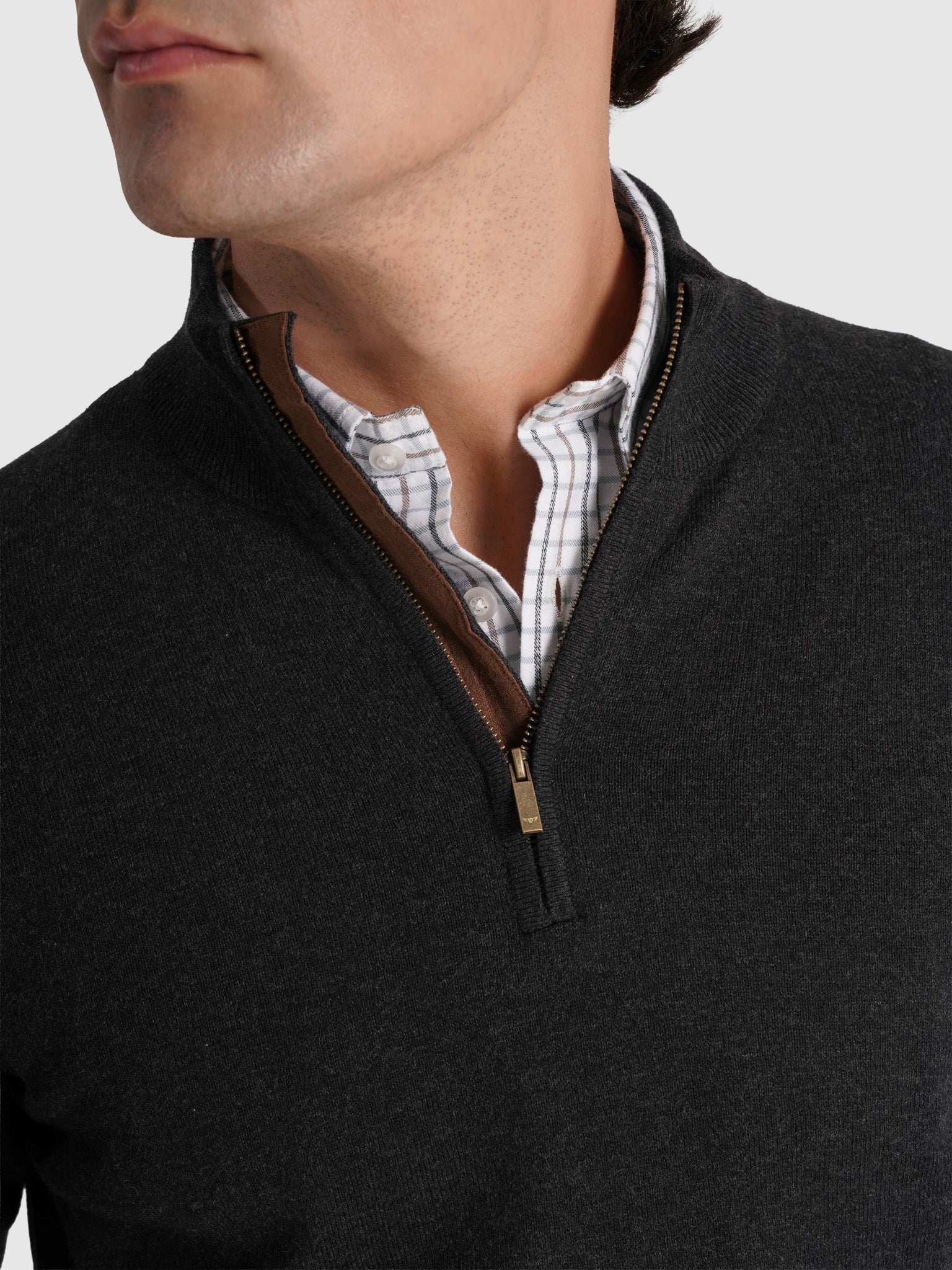 GRAY WOOL PULLOVER LONG SLEEVE REGULAR FIT MR. BLUE