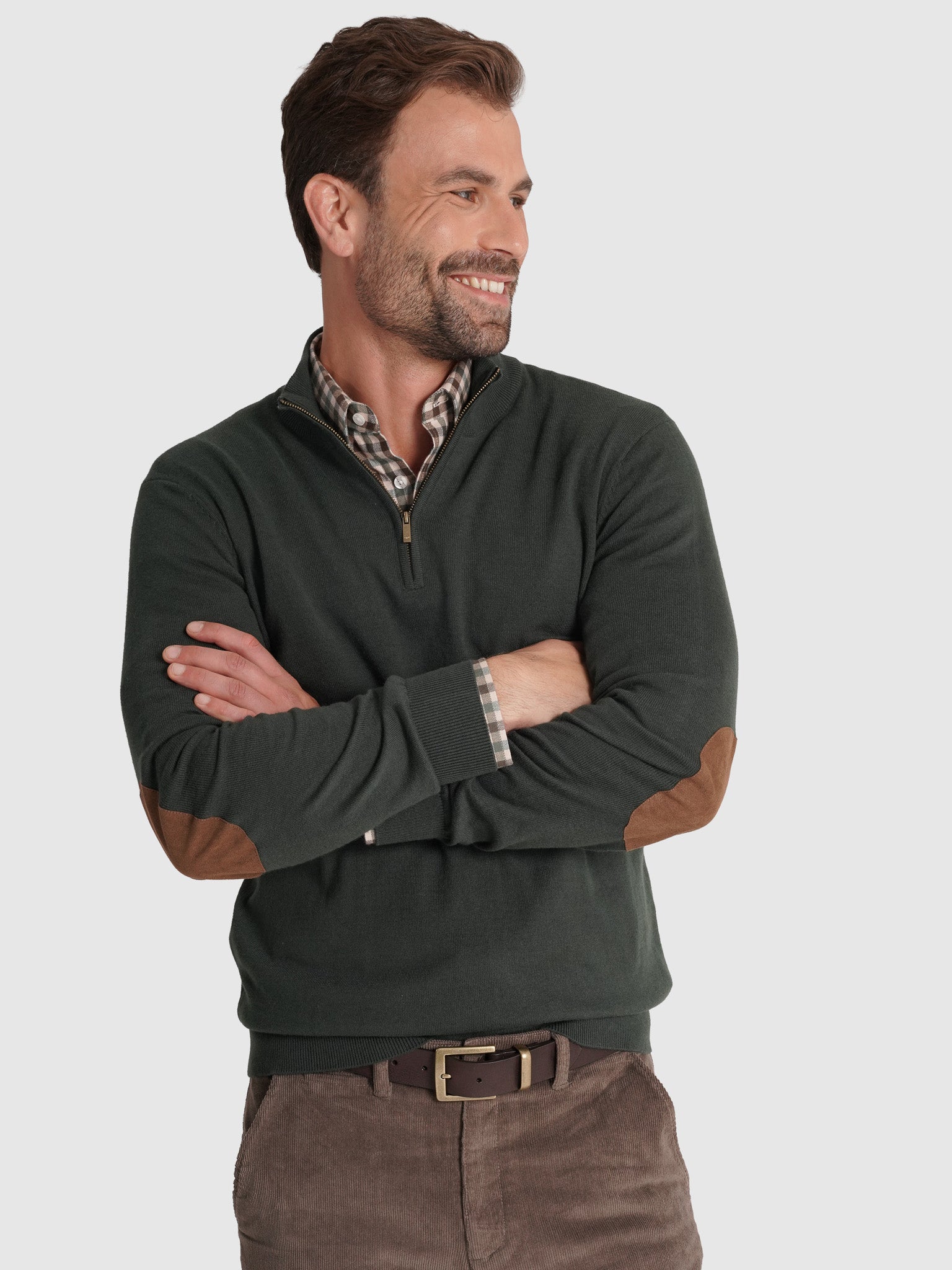 JERSEY DE LANA VERDE CON CODERAS MR REGULAR FIT. AZUL