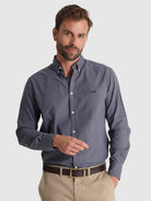 CAMISA ALGODÓN AZUL MANGA LARGA REGULAR FIT MR. AZUL