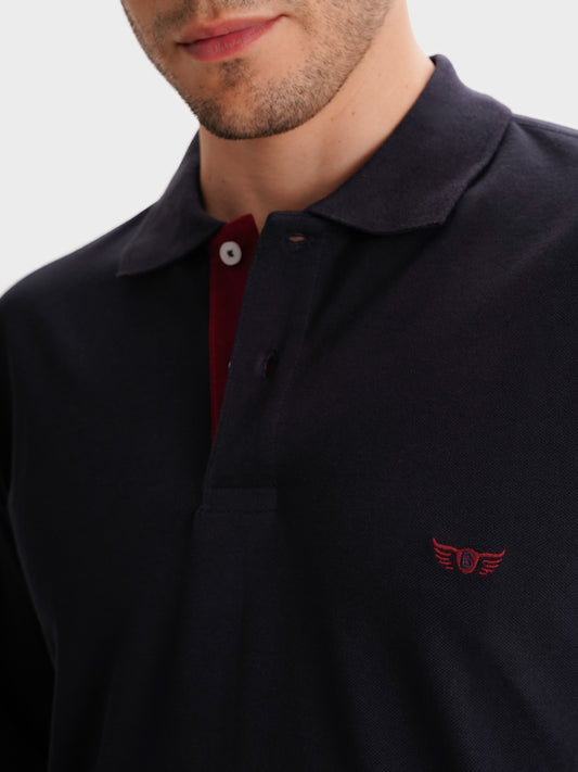 POLO AZUL MANGA LARGA REGULAR FIT MR. AZUL