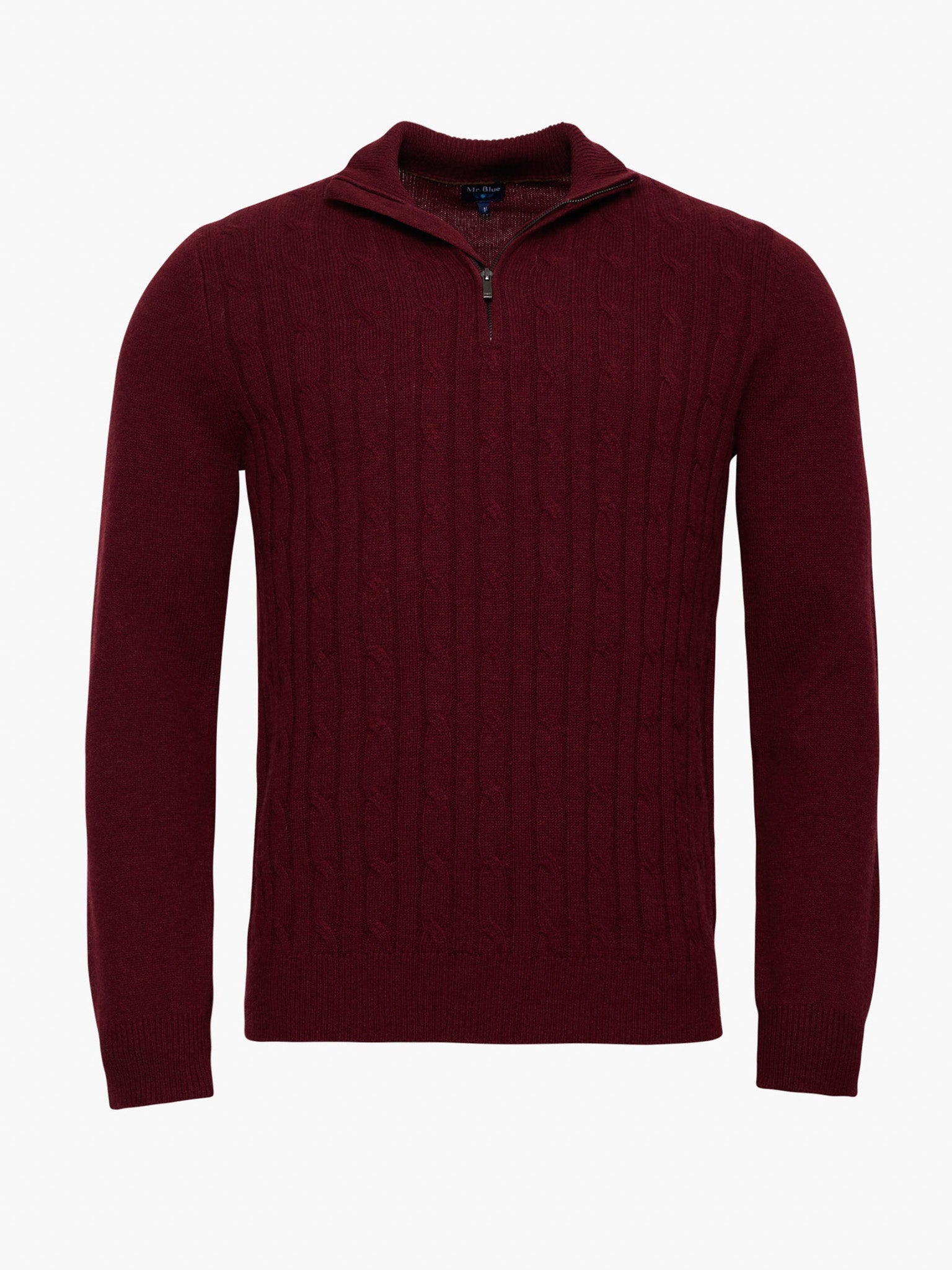 BORDEAUX WOOL PULLOVER WITH REGULAR FIT MR ELBOW PADS. BLUE