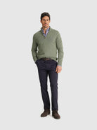 GREEN COTTON PULLOVER LONG SLEEVE REGULAR FIT MR. BLUE