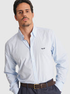 CAMISA ALGODÓN AZUL MANGA LARGA REGULAR FIT MR. AZUL