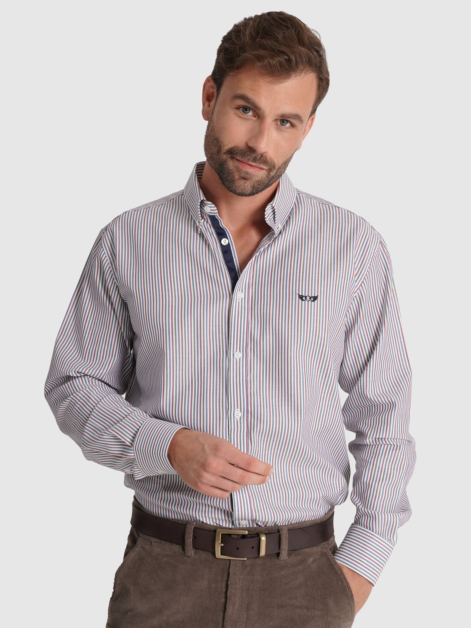 BORDEAUX COTTON SHIRT LONG SLEEVE REGULAR FIT MR. BLUE