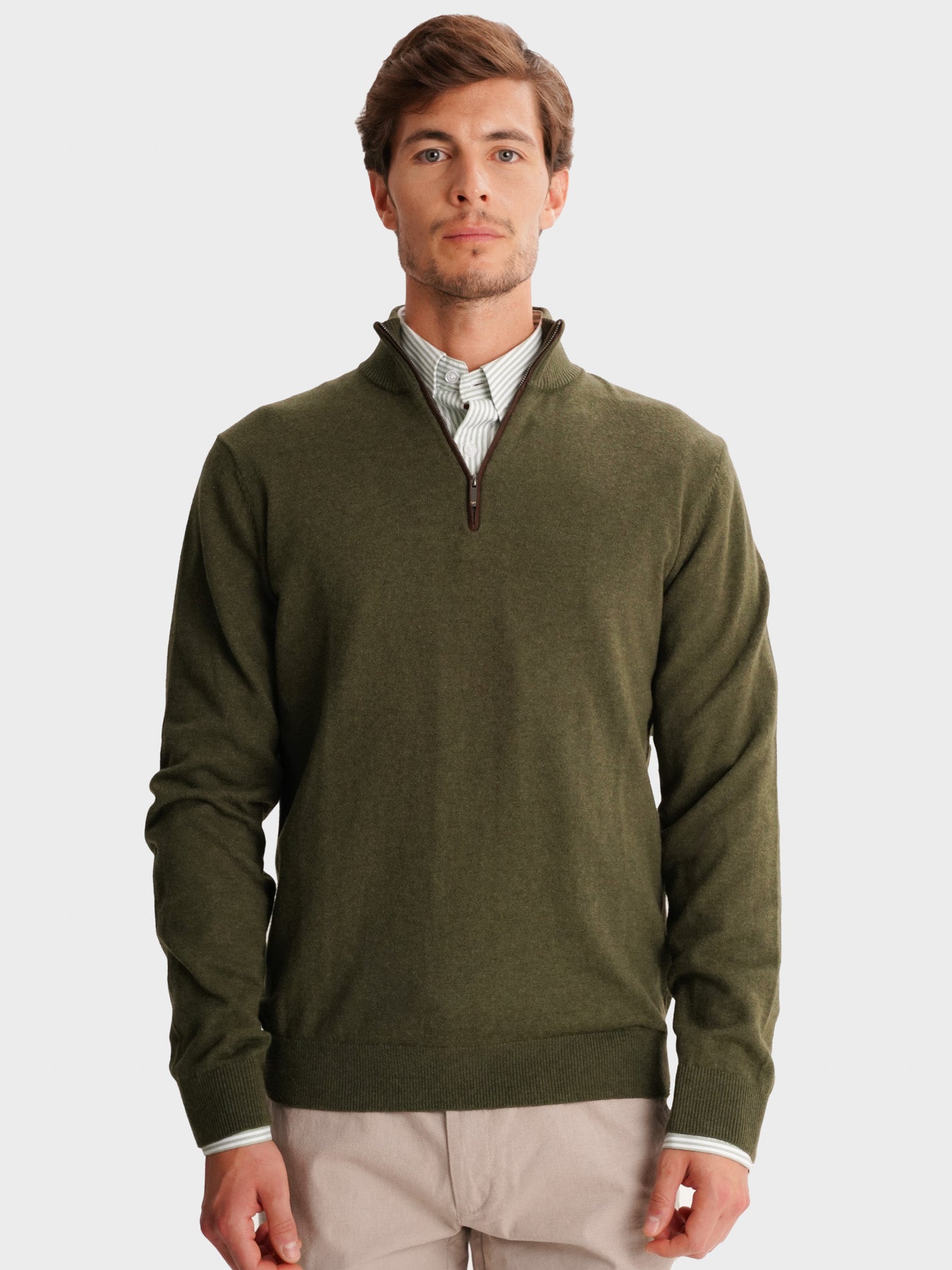 GREEN THIN PULLOVER LONG SLEEVE REGULAR FIT MR. BLUE