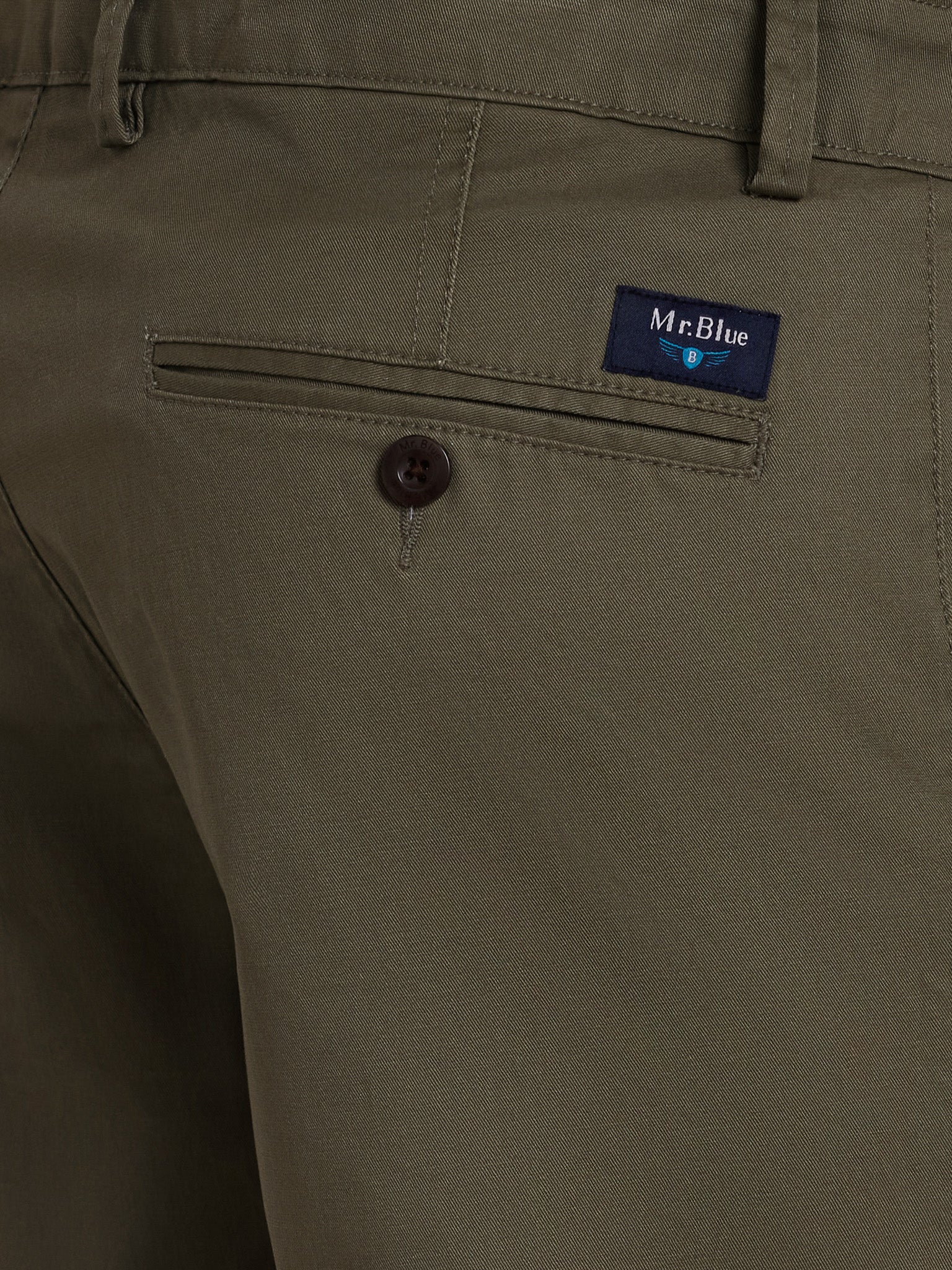 PANTALÓN SLIM FIT DE ALGODÓN VERDE MR. AZUL