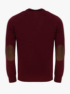 BORDEAUX WOOL PULLOVER WITH REGULAR FIT MR ELBOW PADS. BLUE