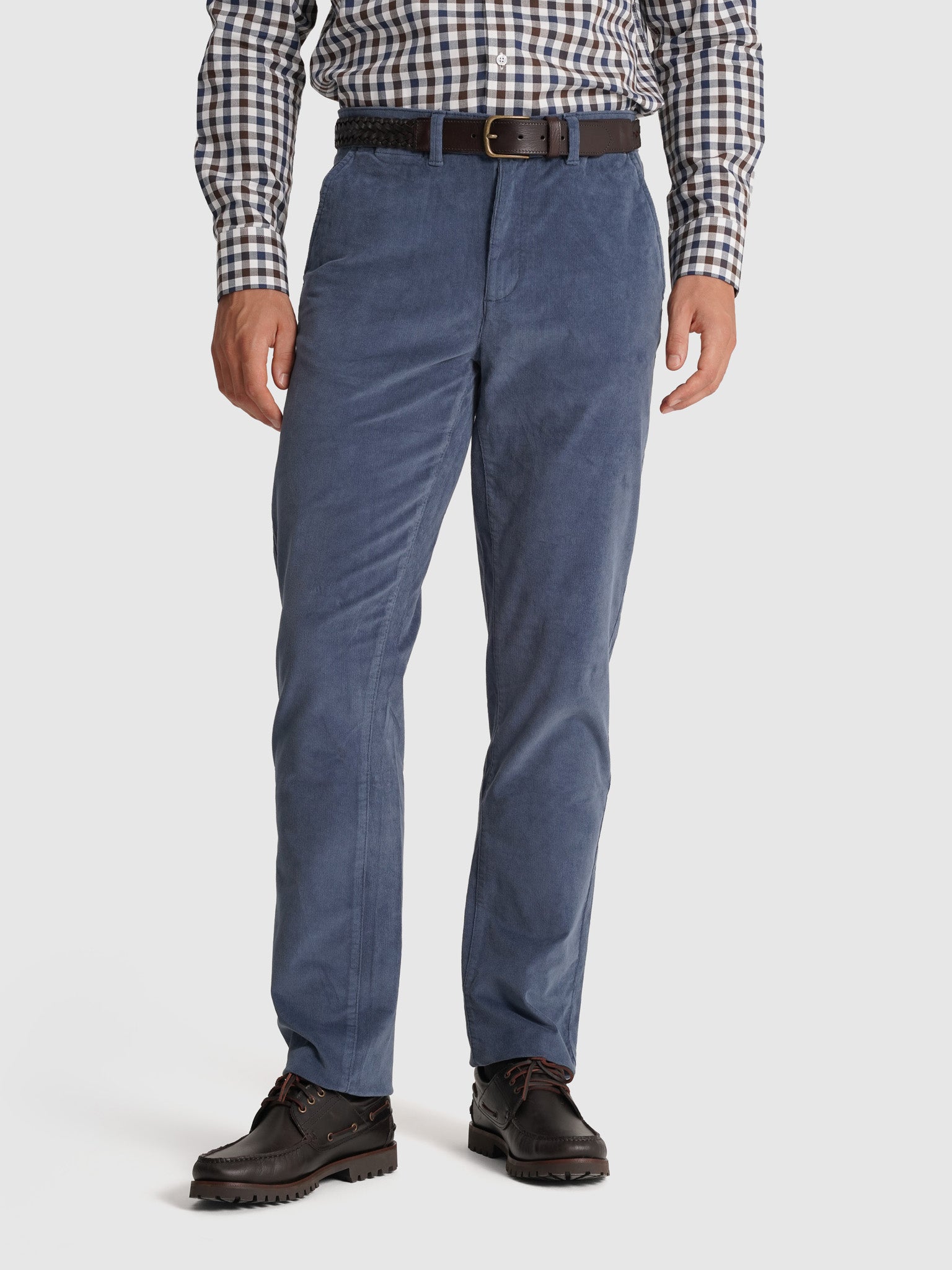 BLUE COTTON TROUSERS CLASSIC FIT MR. BLUE